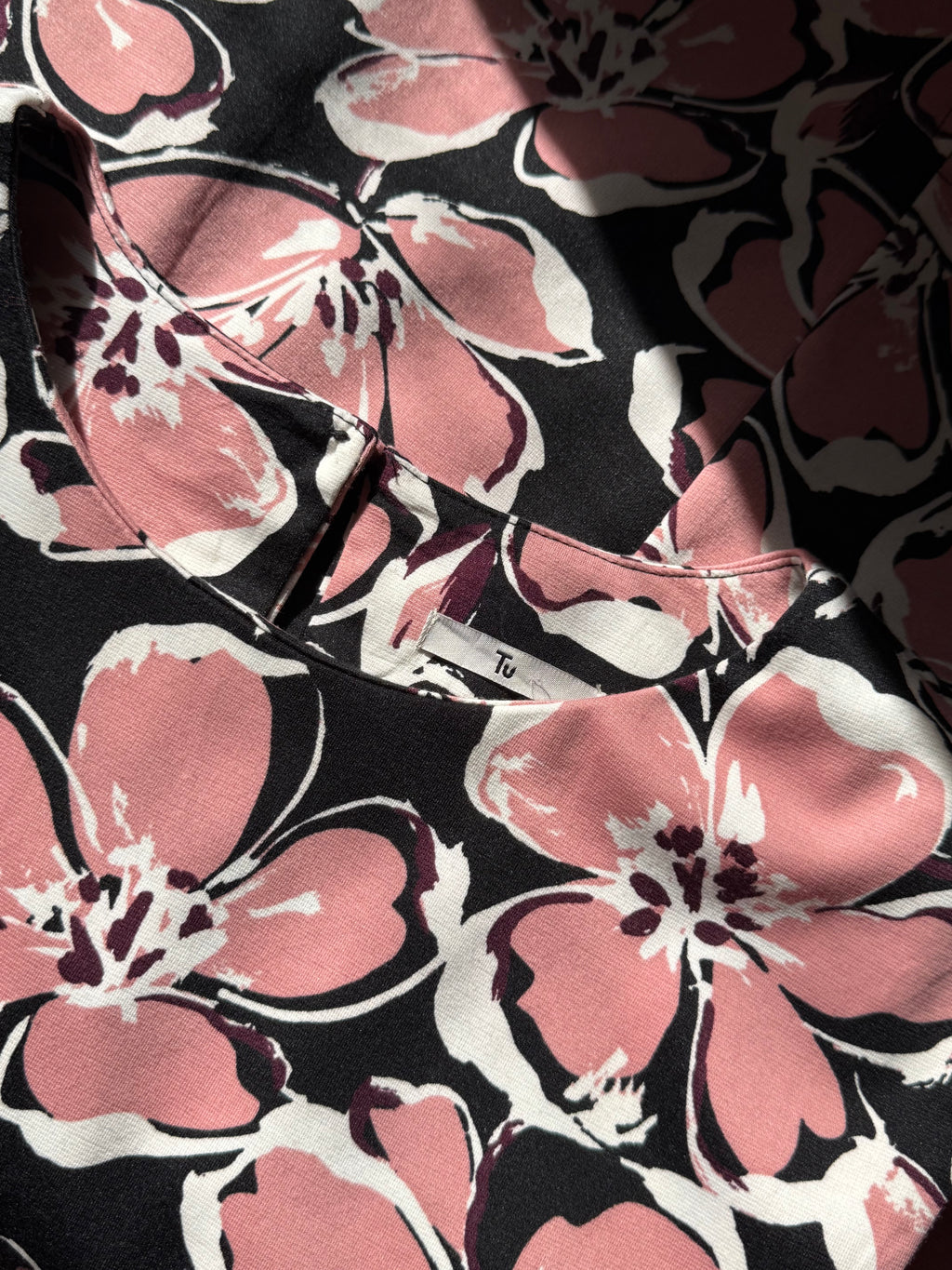 Chic TU Pink Floral Print Midi Dress - Preloved UK 14