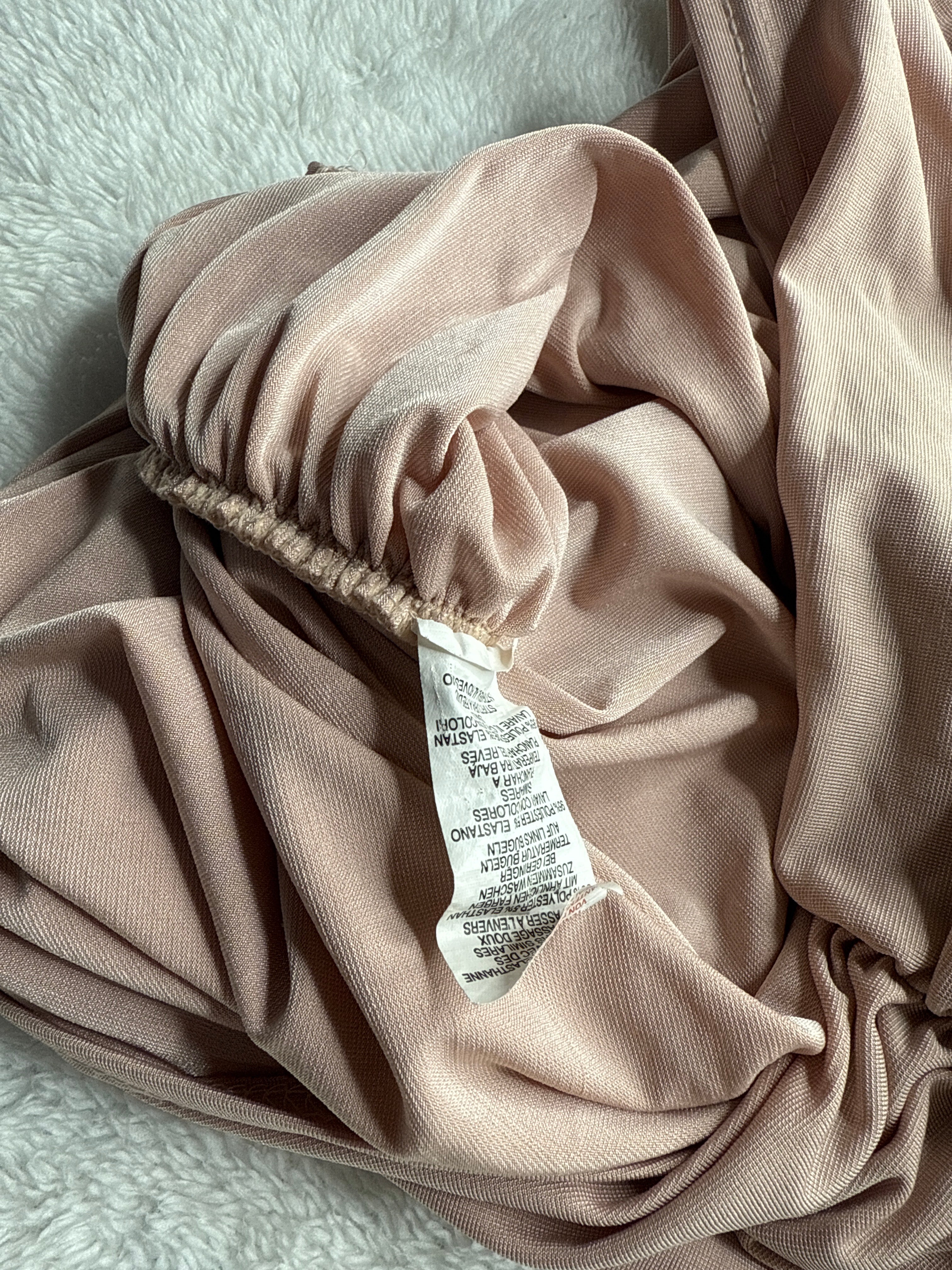 Pretty Little Thing Blush Pink One-Shoulder Ruched Dress (XS)