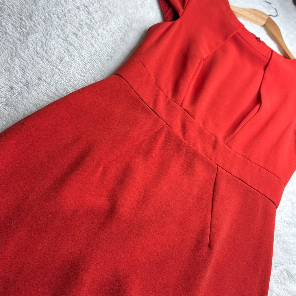 Karen Millen Red Structured Sheath Dress