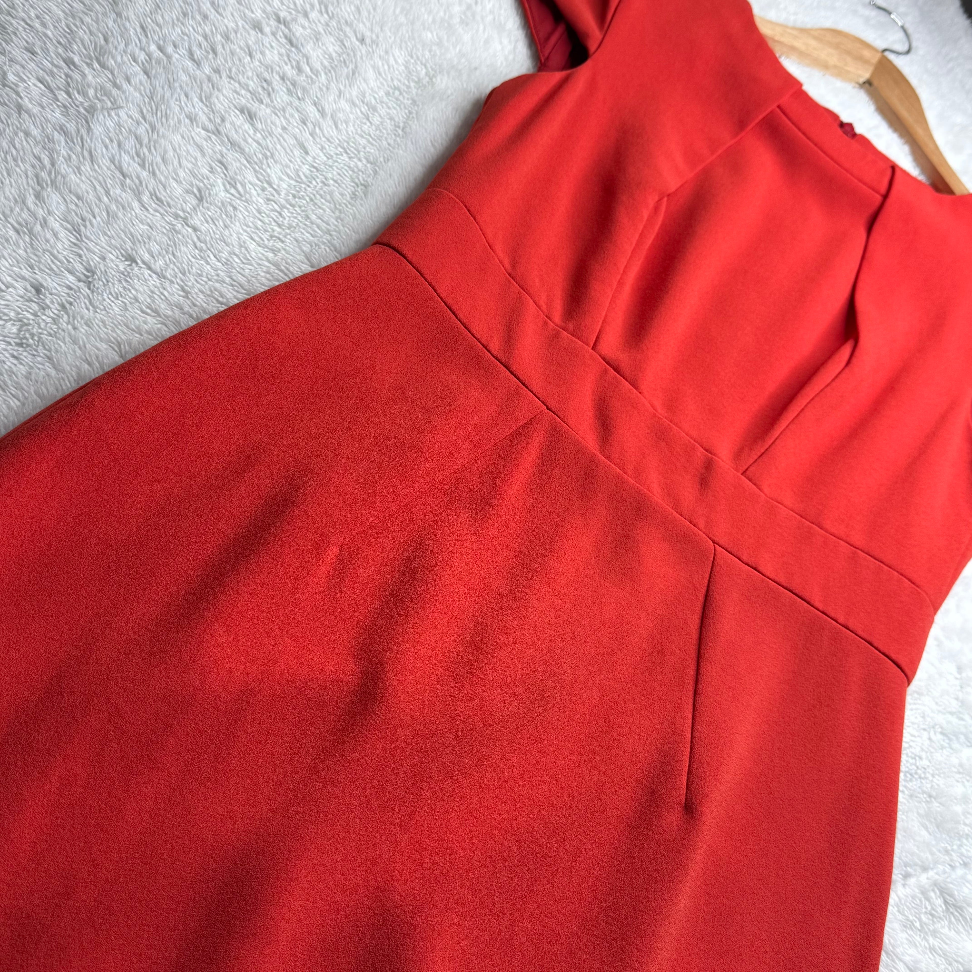 Karen Millen Red Structured Sheath Dress