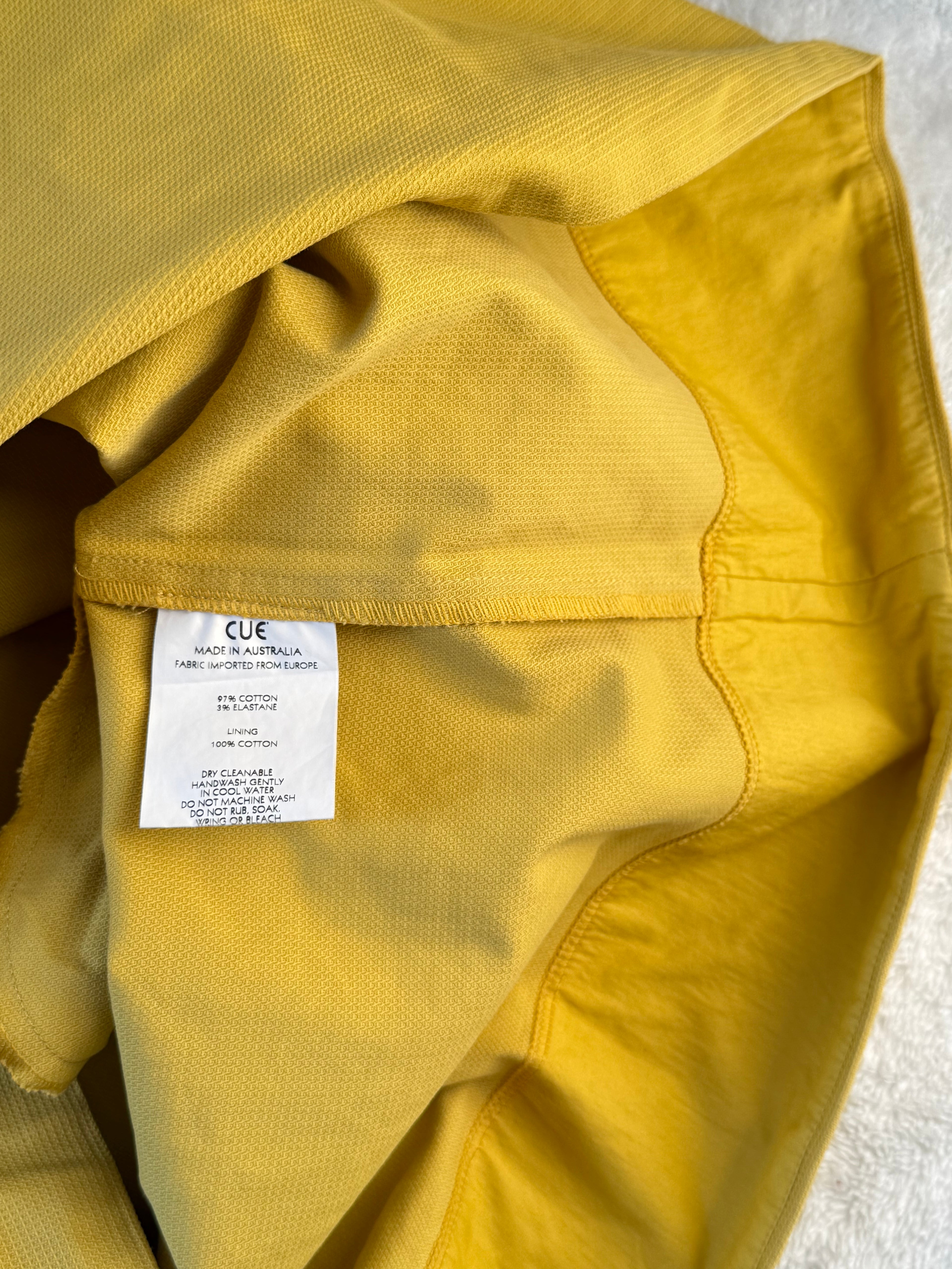 Cue Australia Bright Yellow Pleated Shift Dress | UK 8