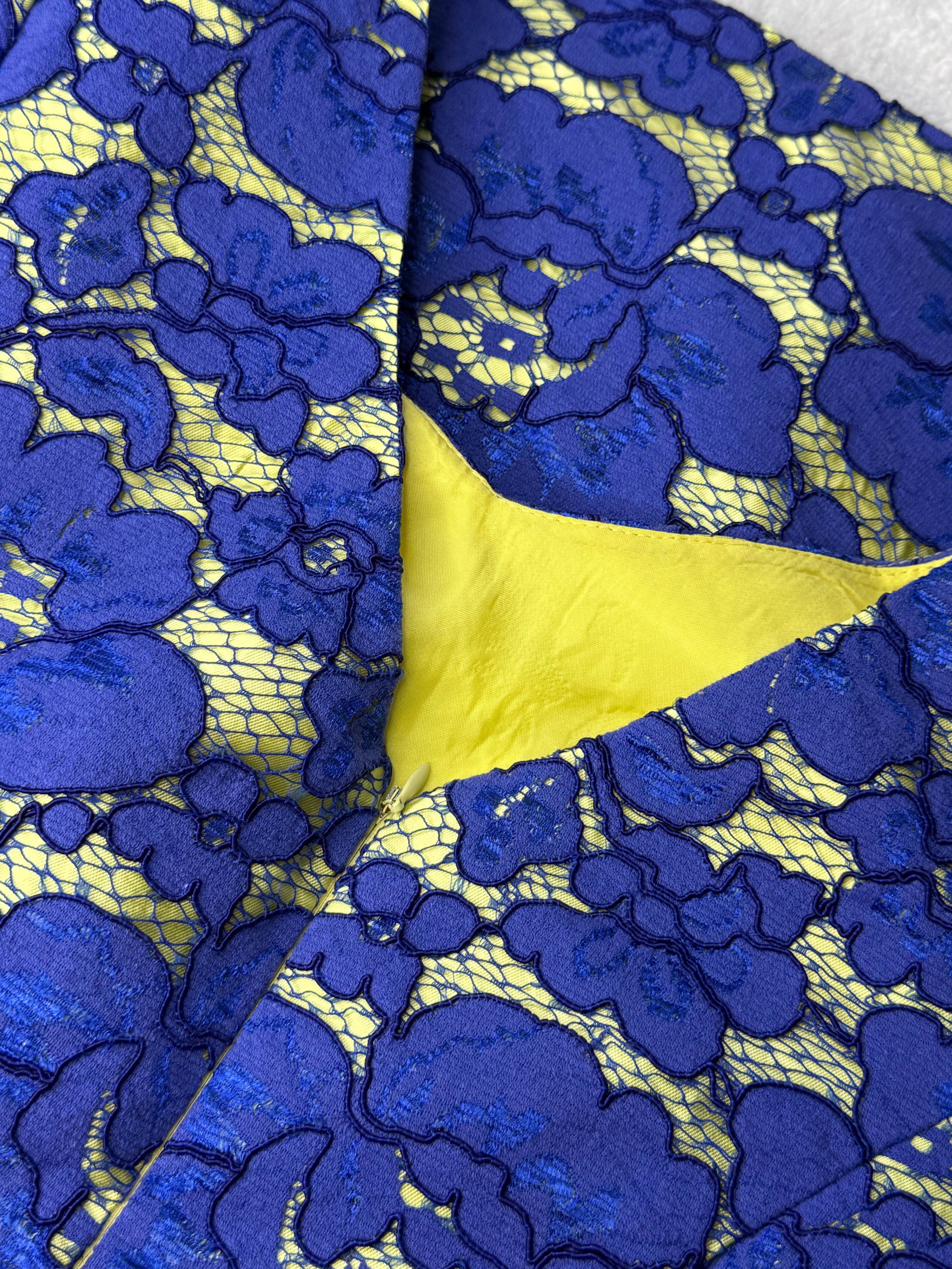 DOS ESPANA Royal Blue Floral Lace Dress | UK 20 / EUR 48