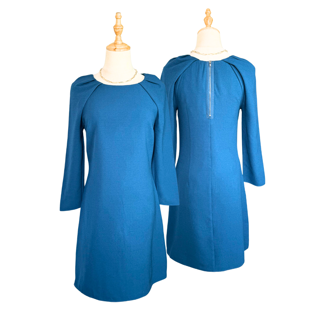 ATMOSPHERE Teal Mini Dress with Pleated Shoulders | UK 8 (Preloved)