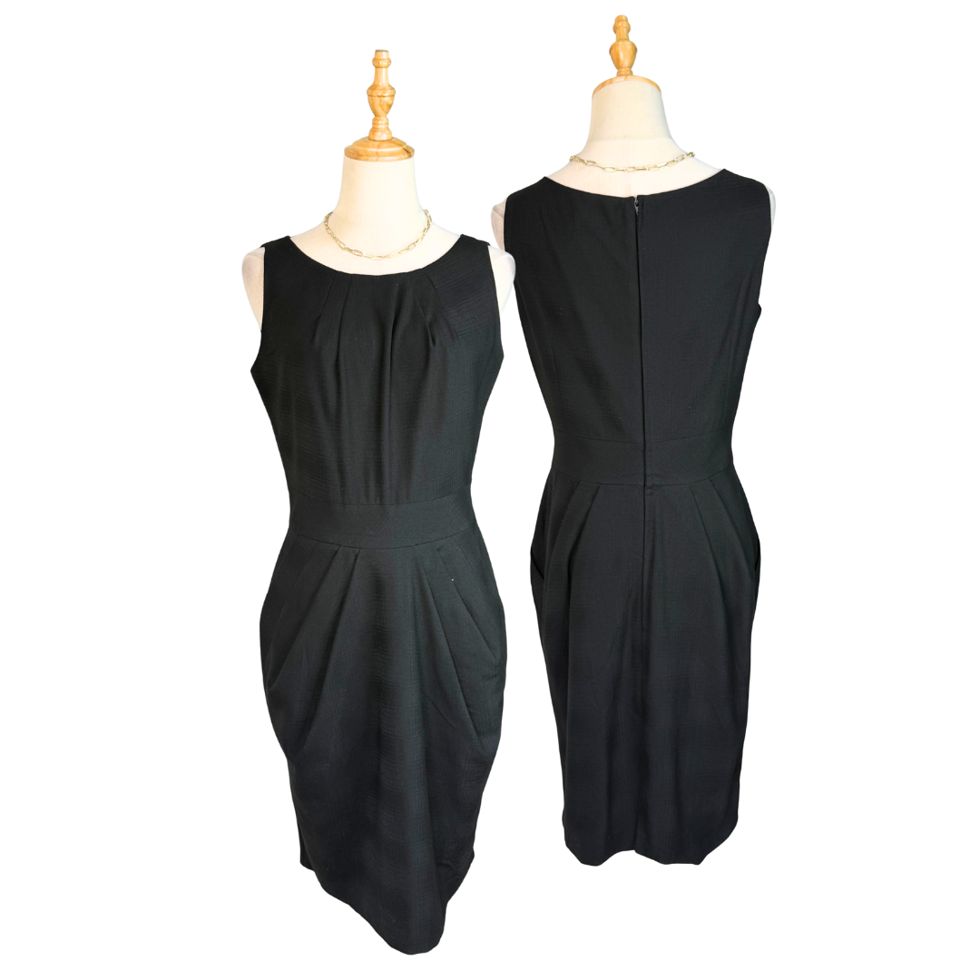 NEXT Black Sleeveless Woven Pencil Dress | UK 10 (Preloved)