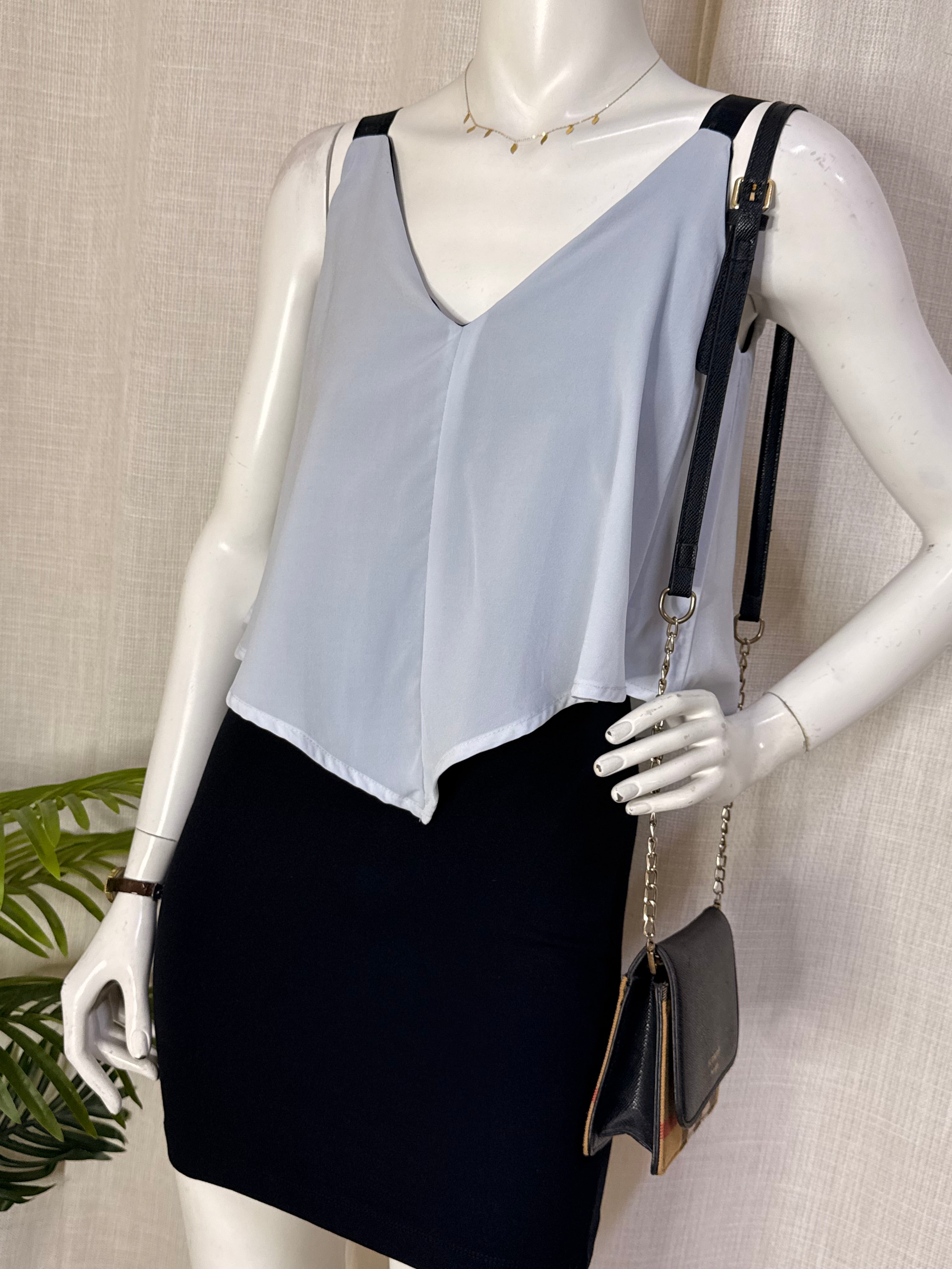 Zara Trafaluc Monochrome Asymmetric Chiffon Layered Mini Dress – Size S / UK 8 | Small