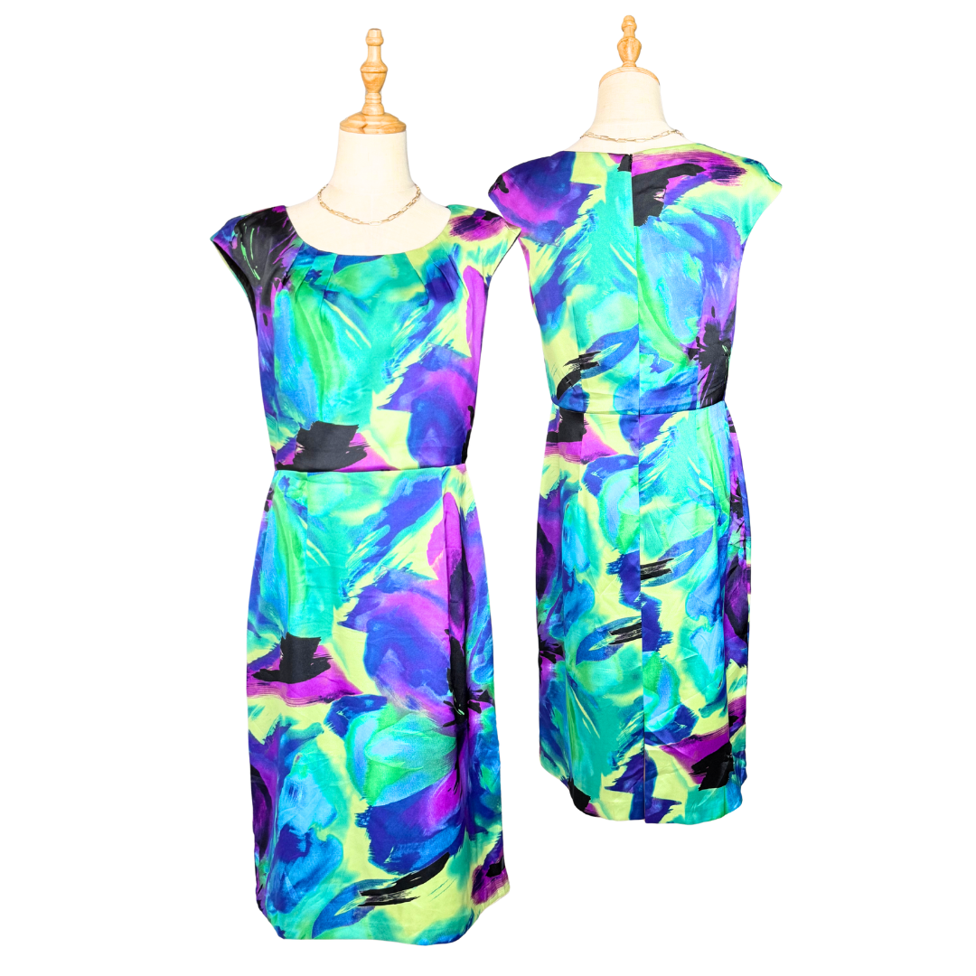 DRESS BARN Abstract Floral Statement Dress | UK 8 (Preloved)