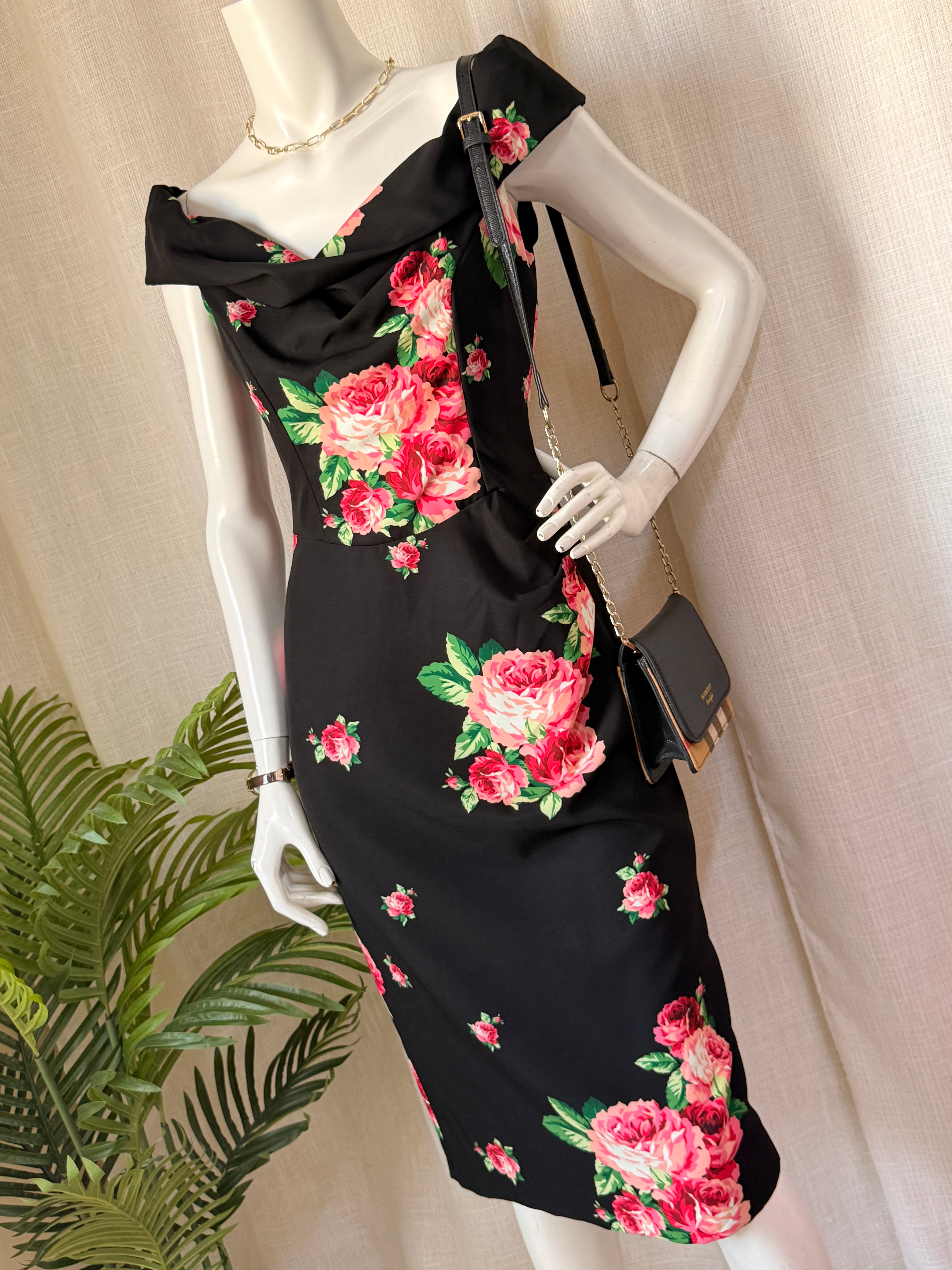 🌹 Vintage Glamour: The Pretty Dress Company Wiggle Dress (UK 10)