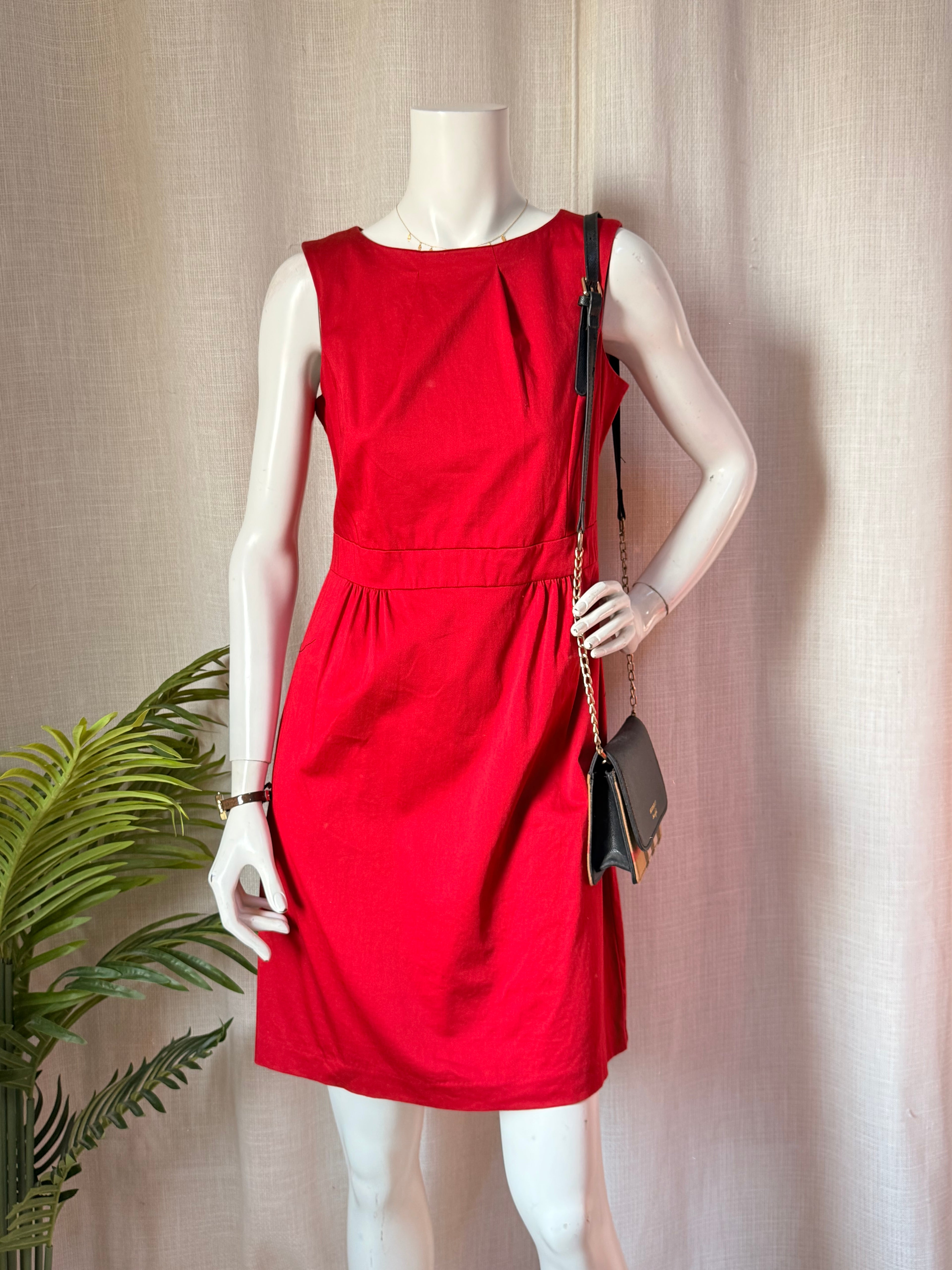 F&F Red Sleeveless Fit & Flare Dress – UK 10 | Elegant Party & Occasion Dress