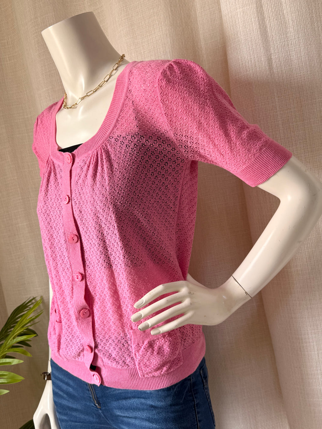 Atmosphere Hot Pink Pointelle Cardigan | UK 14