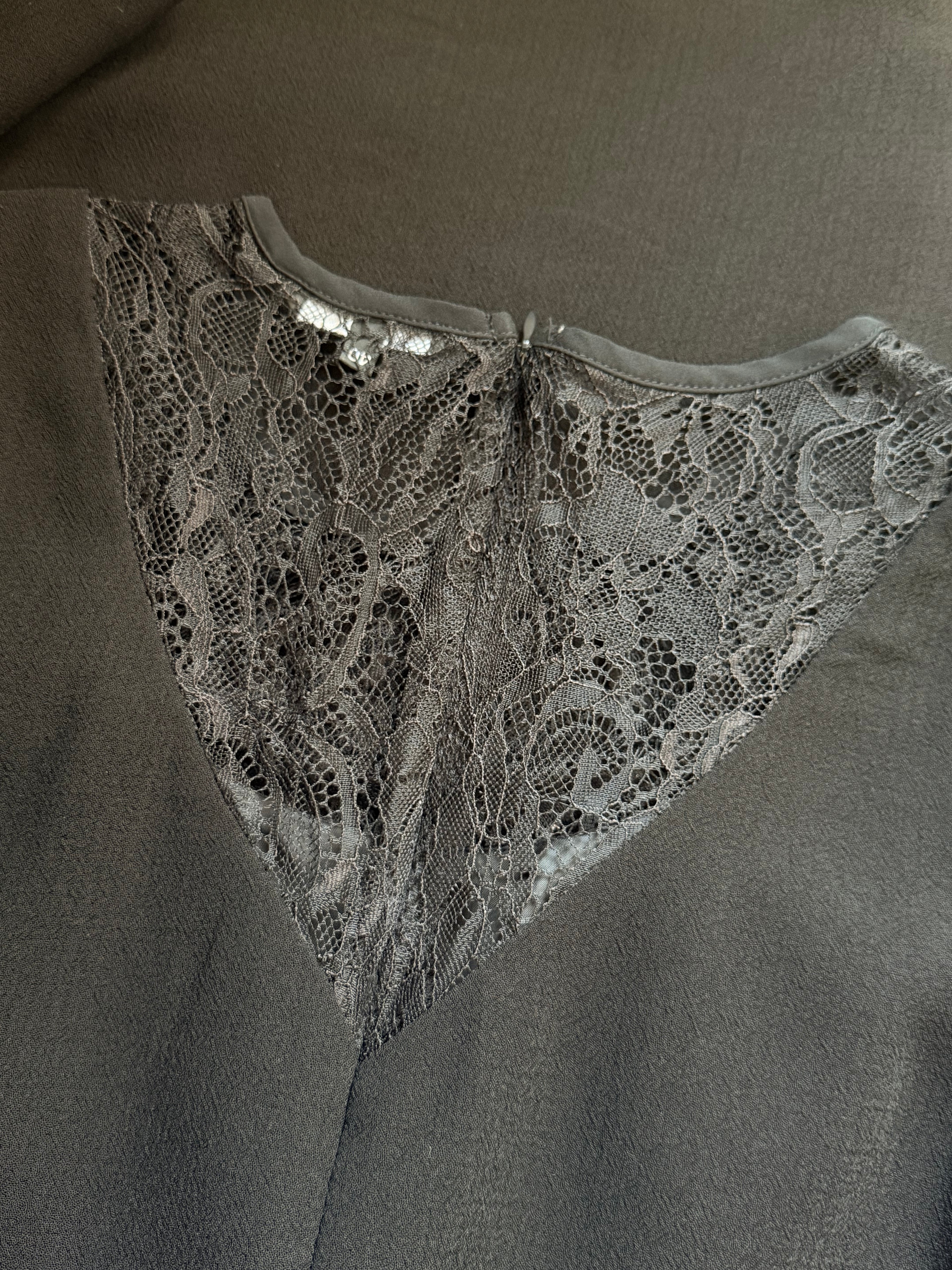 Fórmula Joven Black Lace Illusion Skater Dress Size 40 | Fit and Flare Cocktail Dress