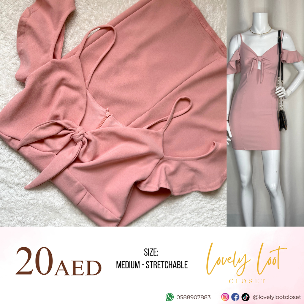 Blush Pink Off-the-Shoulder Dress (Medium)