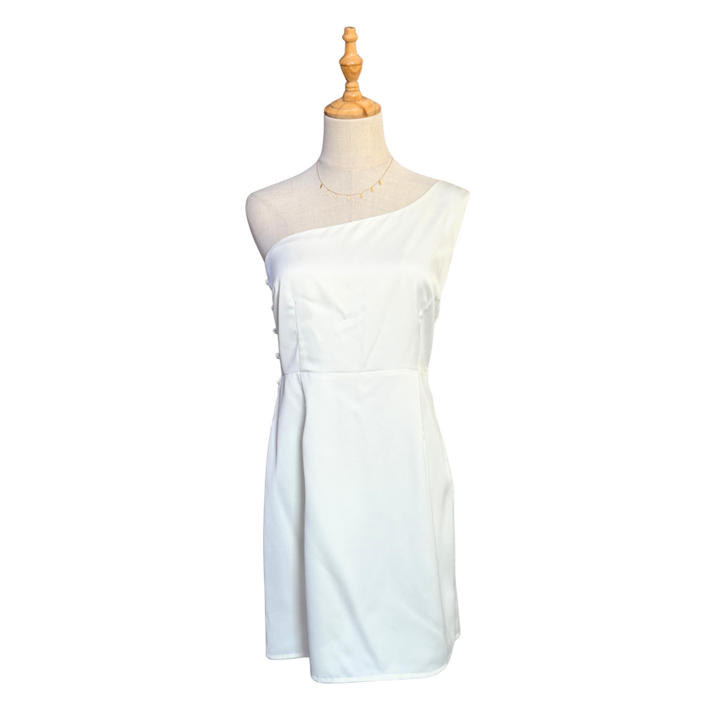 White One-Shoulder Mini Dress