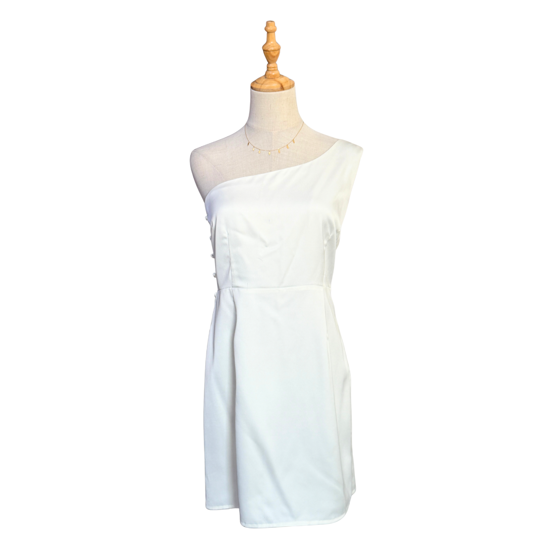 White One-Shoulder Mini Dress