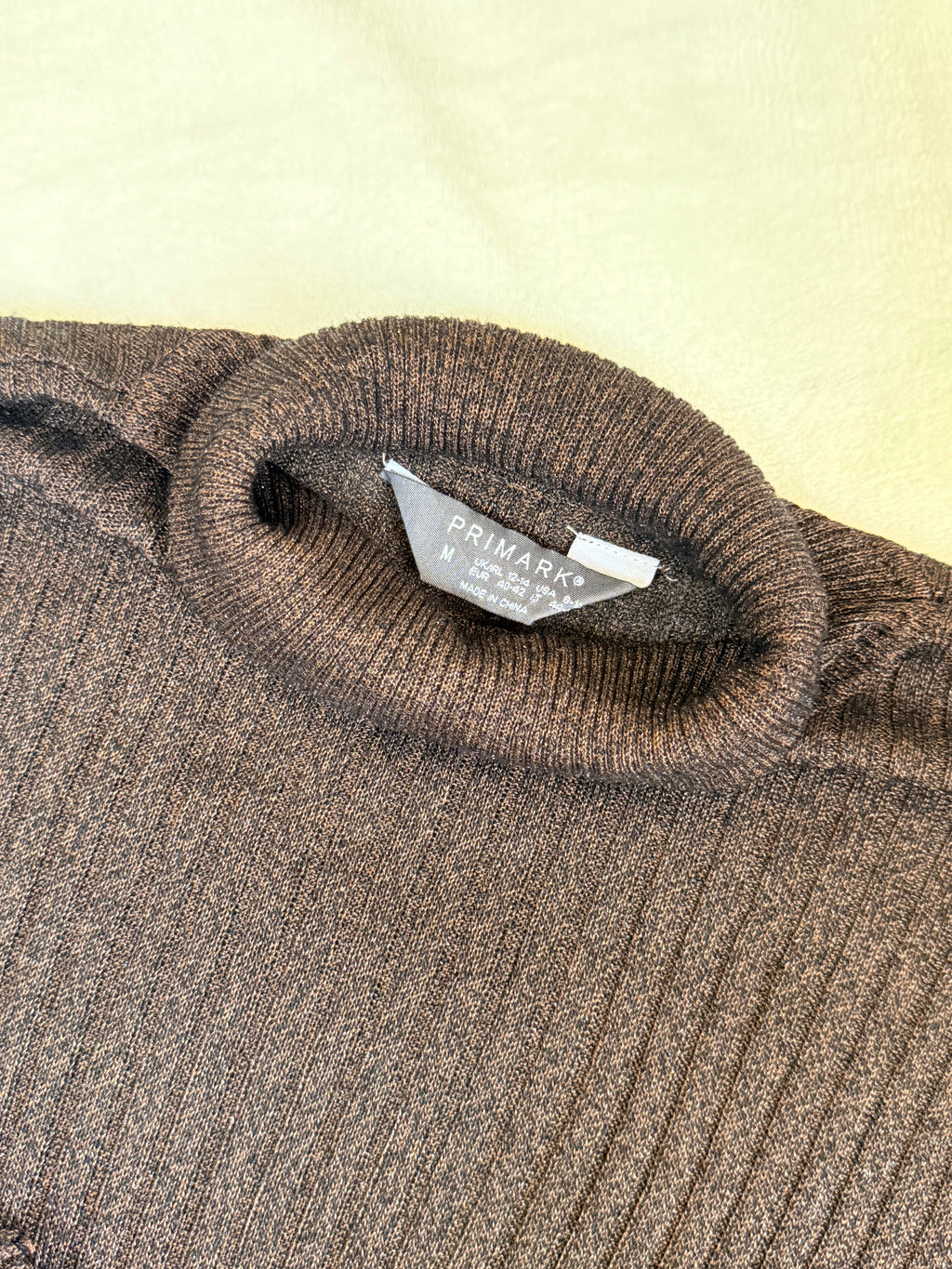 Primark Brown Ribbed Turtleneck Sweater | UK 12/14
