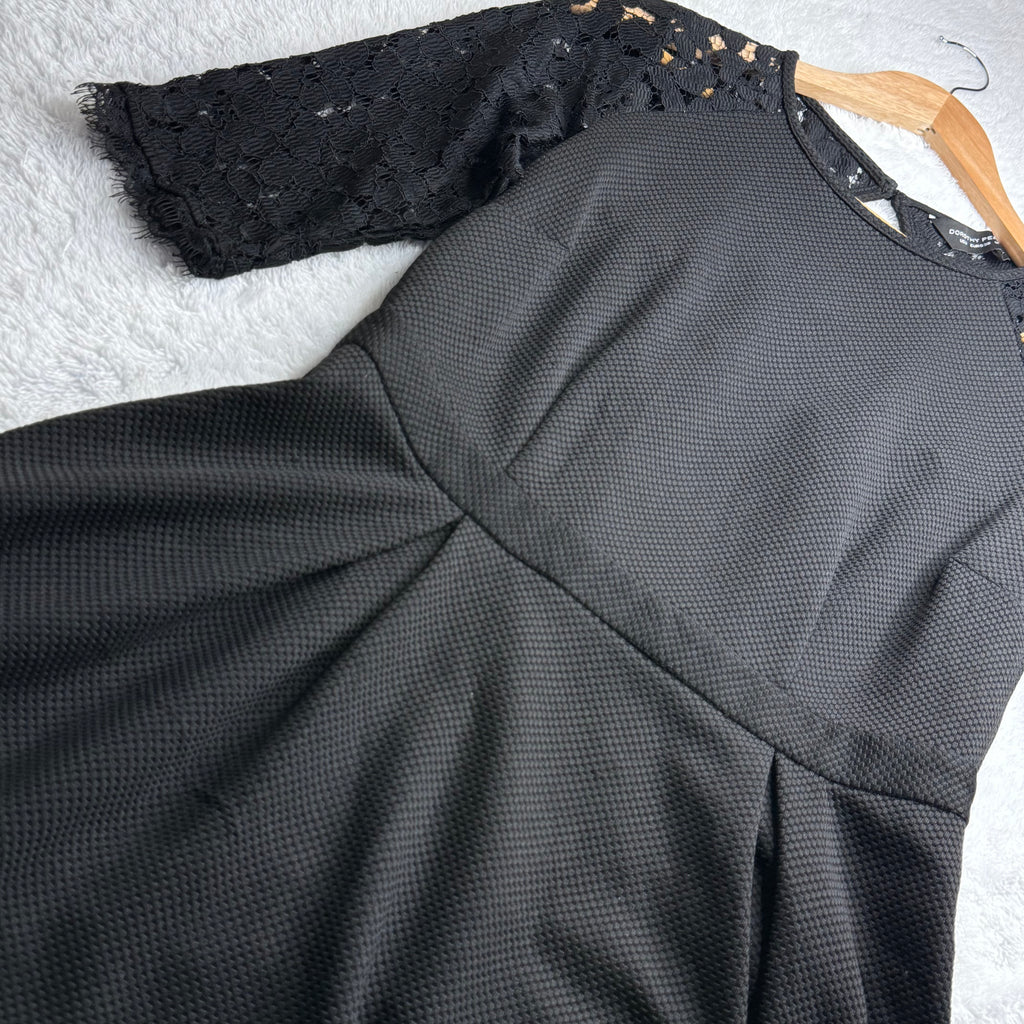 Dorothy Perkins Black Lace Fit-and-Flare Dress
