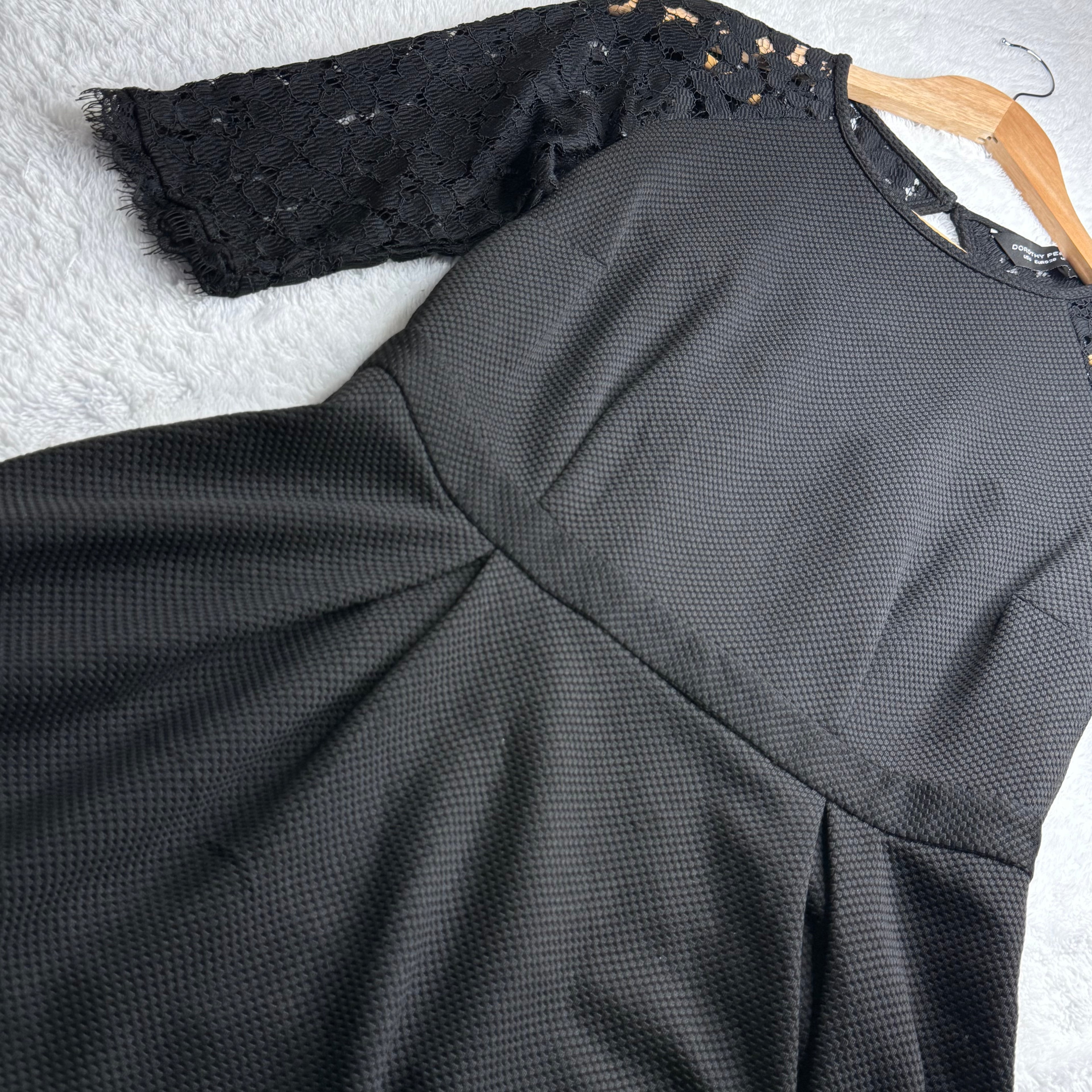 Dorothy Perkins Black Lace Fit-and-Flare Dress