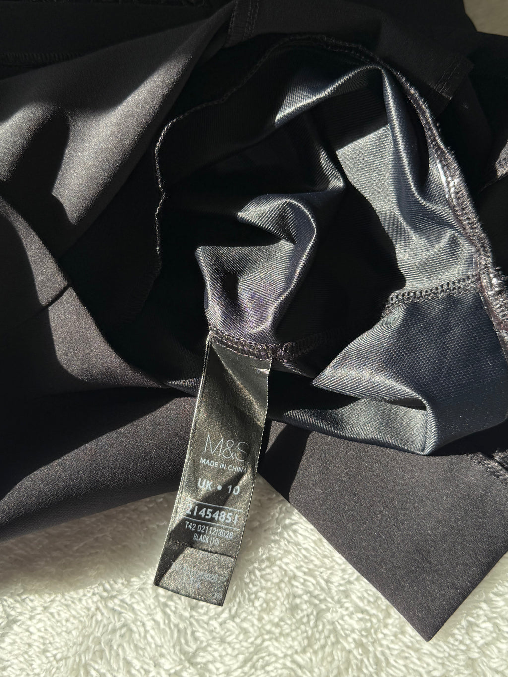 Marks & Spencer Black Dress with Lace Panel Details | UK 10 (Preloved)