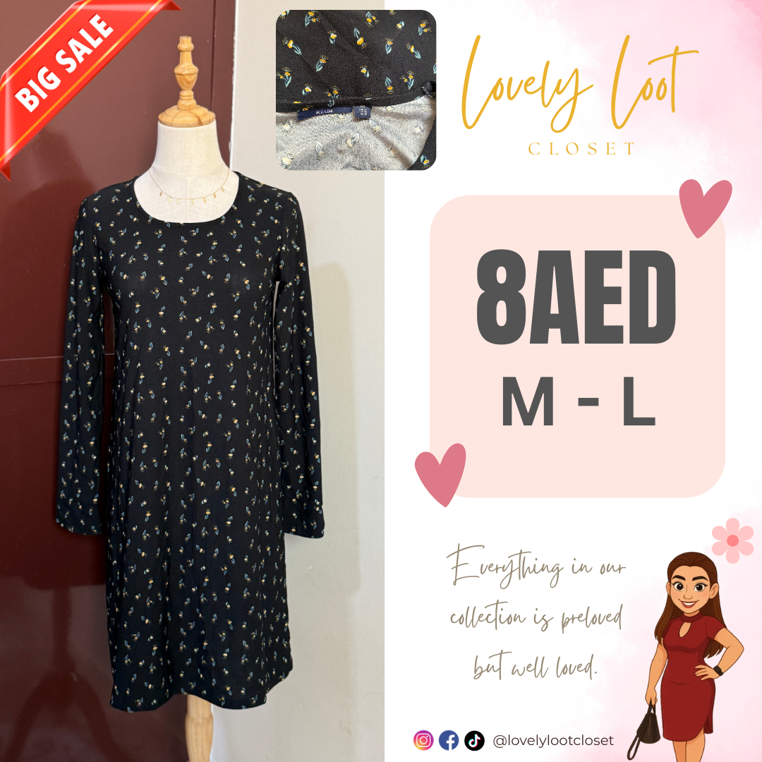 Kiabi Floral Long-Sleeve Dress