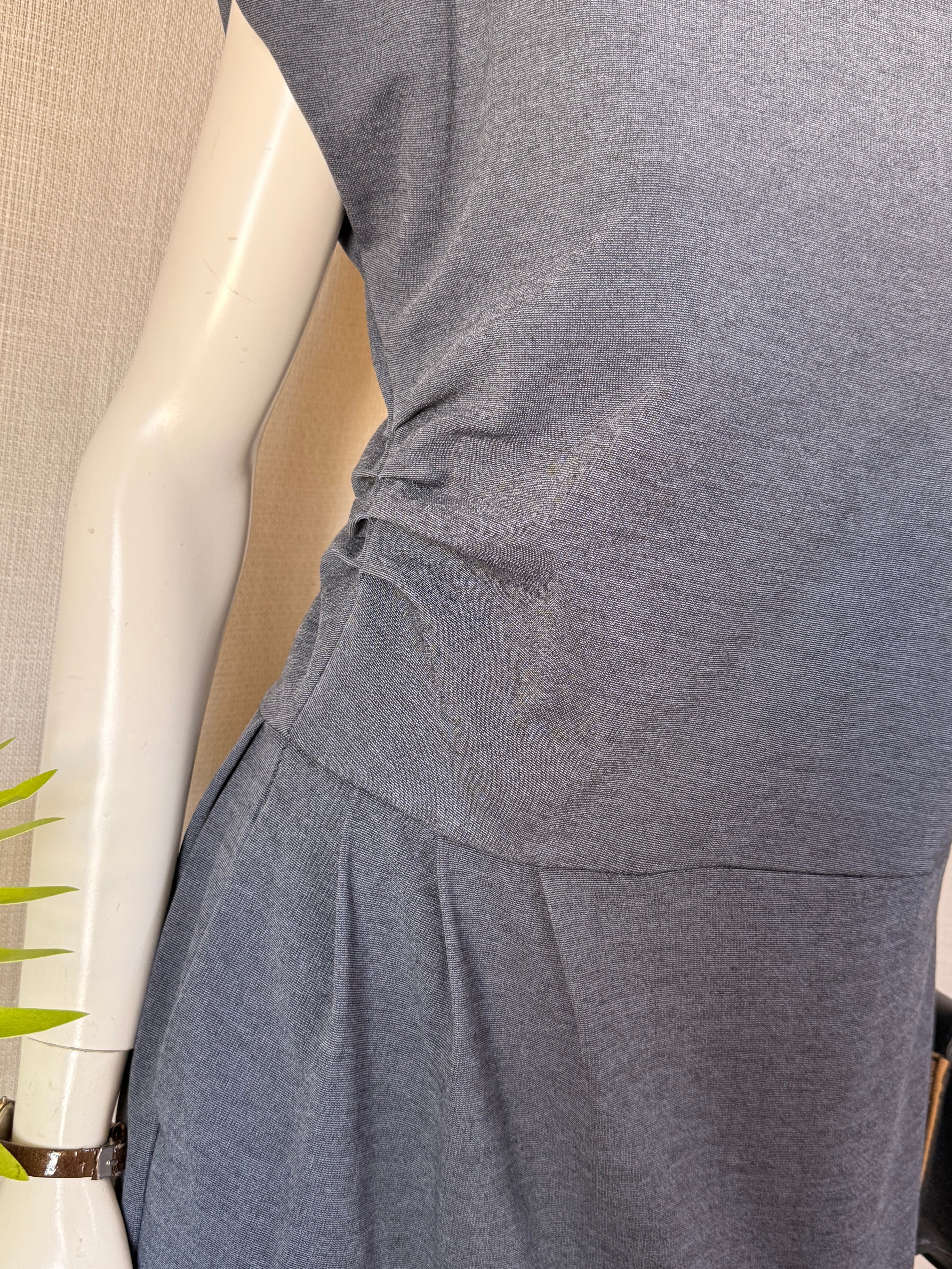 Loop Grey Ruched Side Mini Shift Dress | Large
