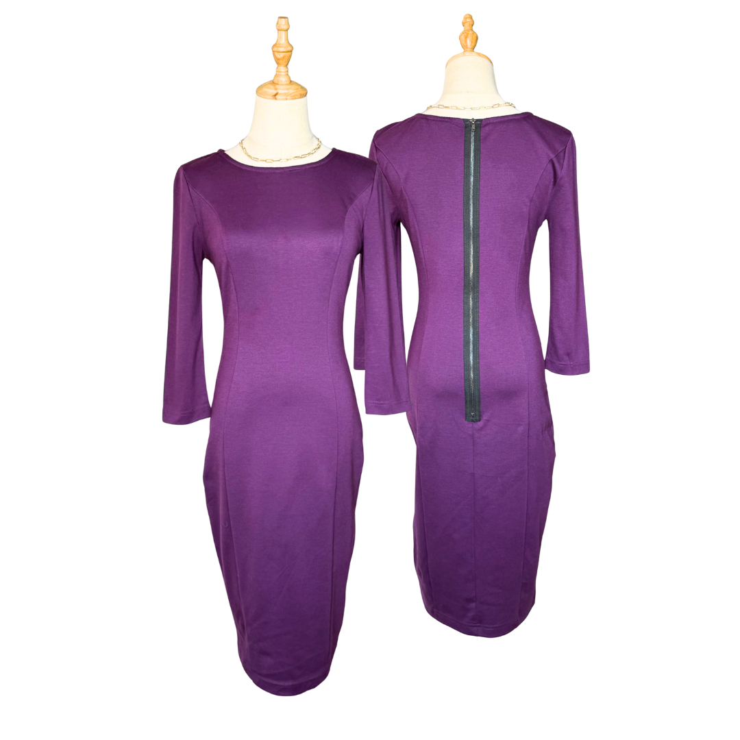 ATMOSPHERE Purple Bodycon Dress with Exposed Zip | UK 8