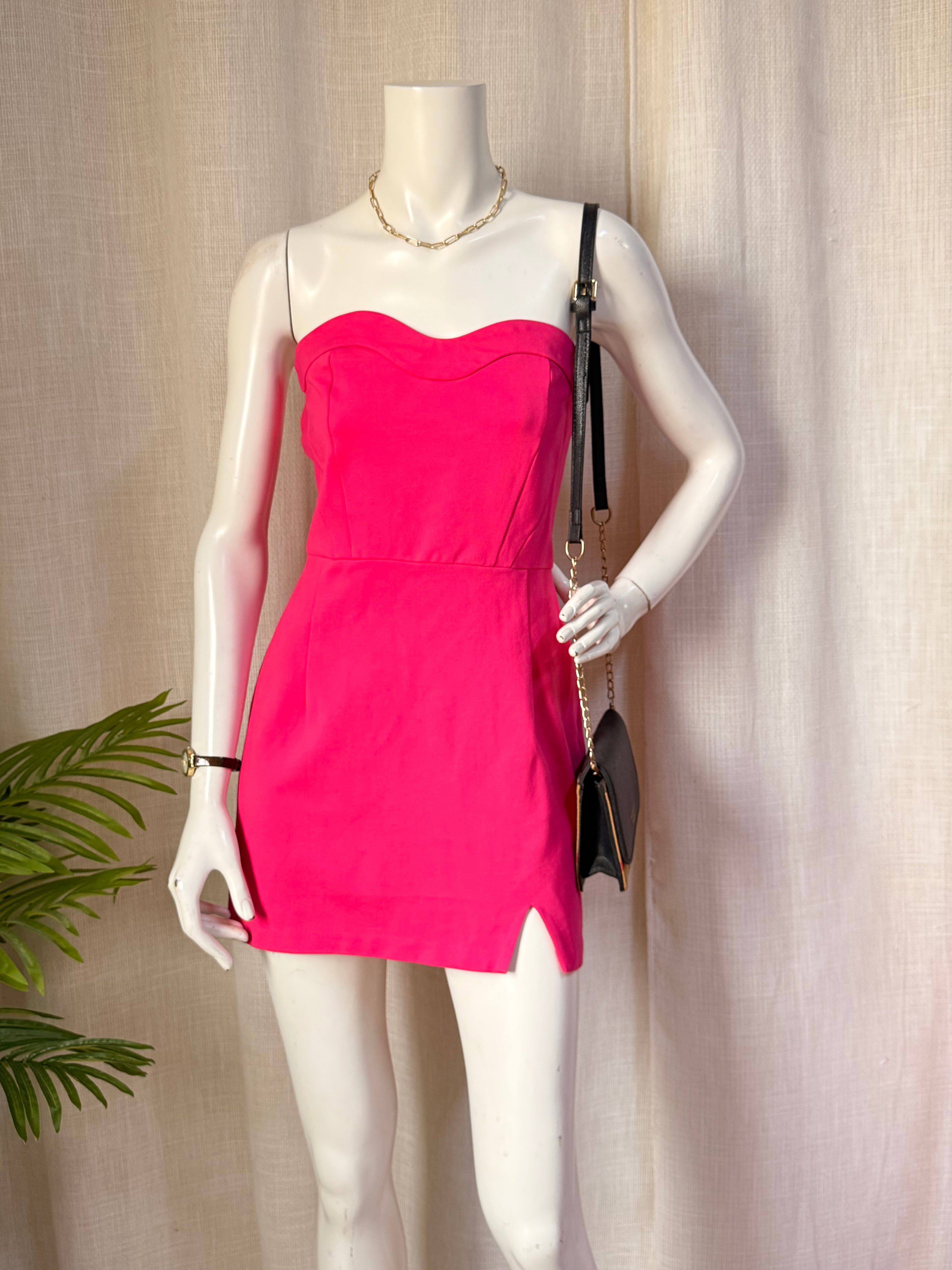 Hollister California Fuchsia Strapless Mini Dress (Medium)