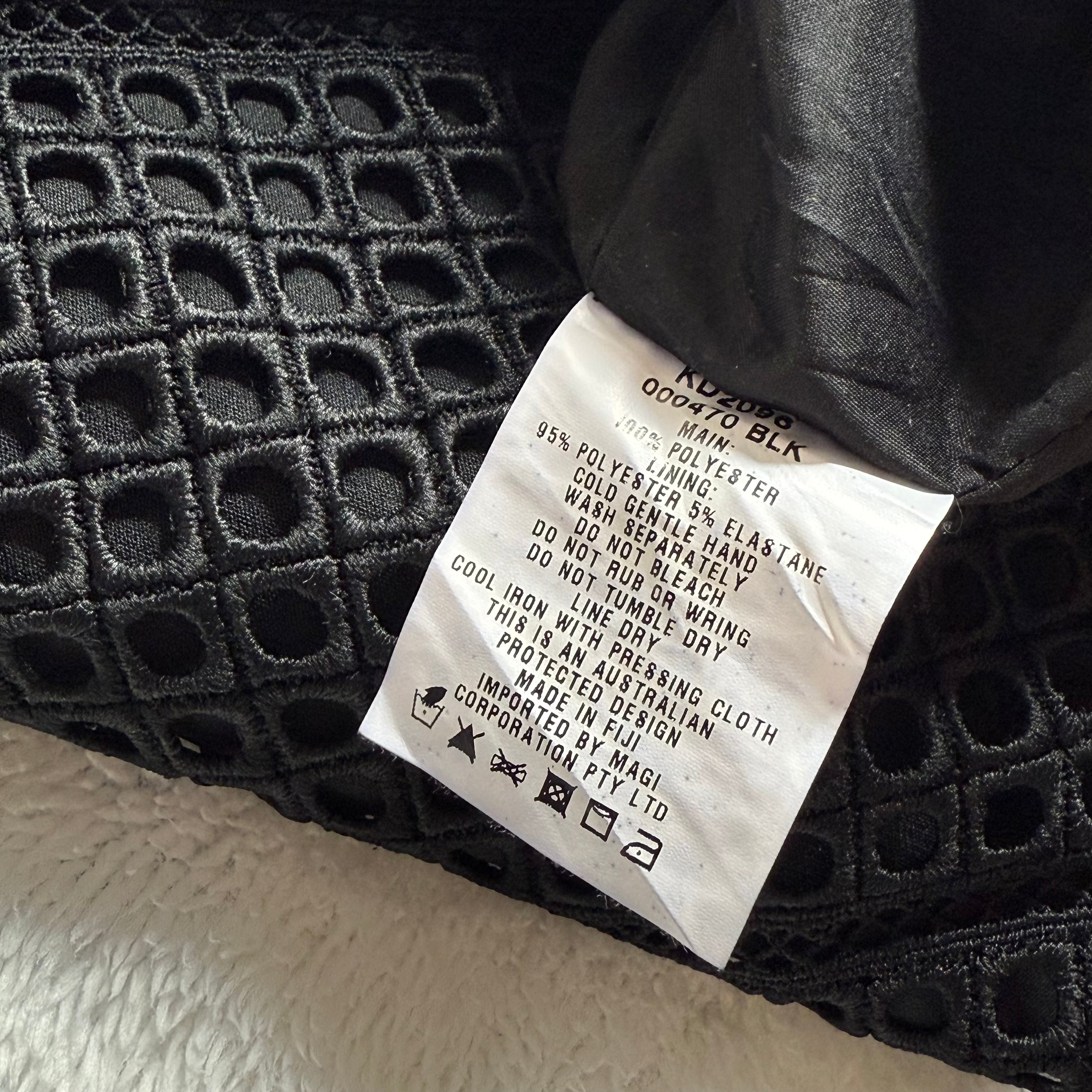 Kookai Black Lace Long-Sleeve Mini Dress with Open Back (Like New)
