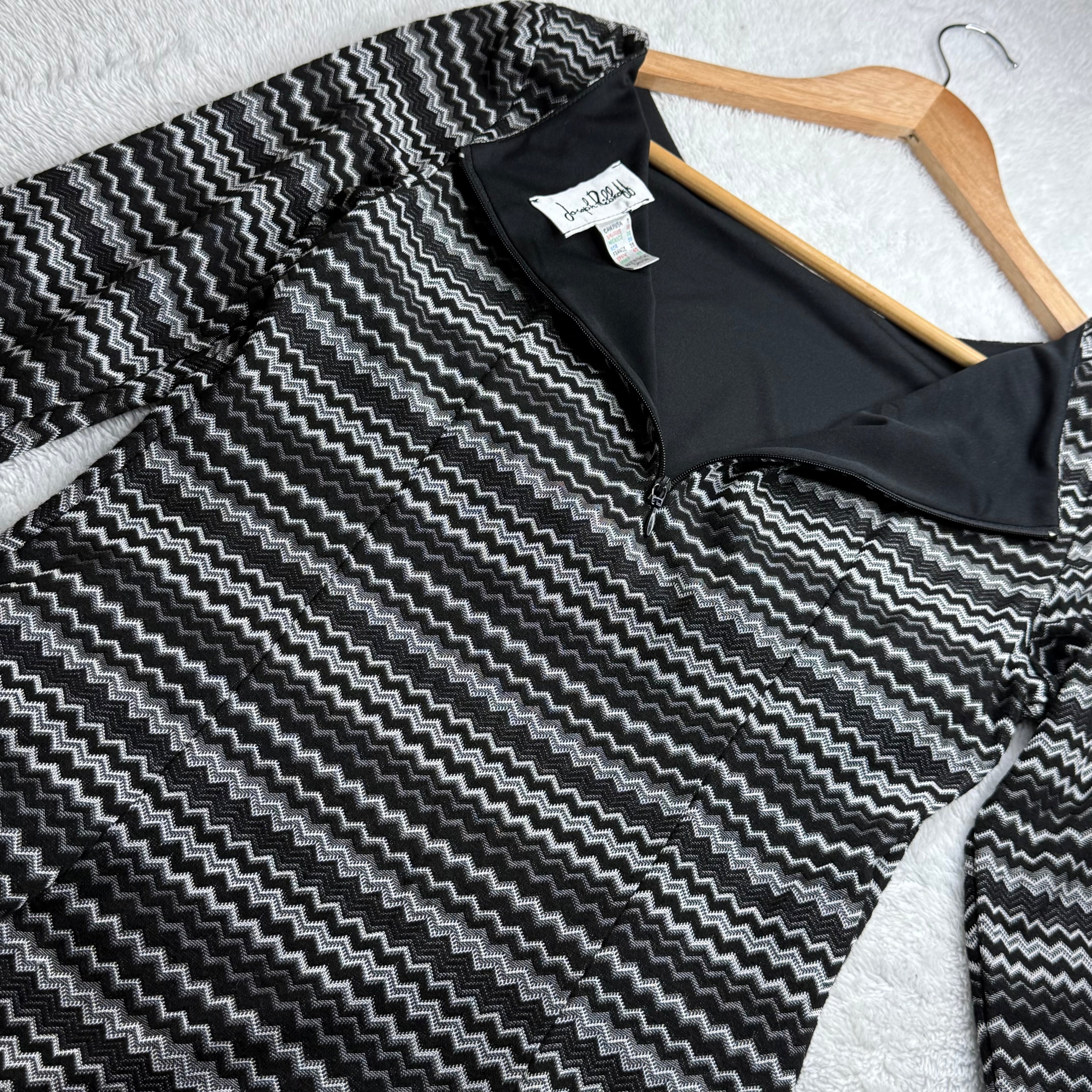 Joseph Ribkoff Black & White Zigzag Print Dress