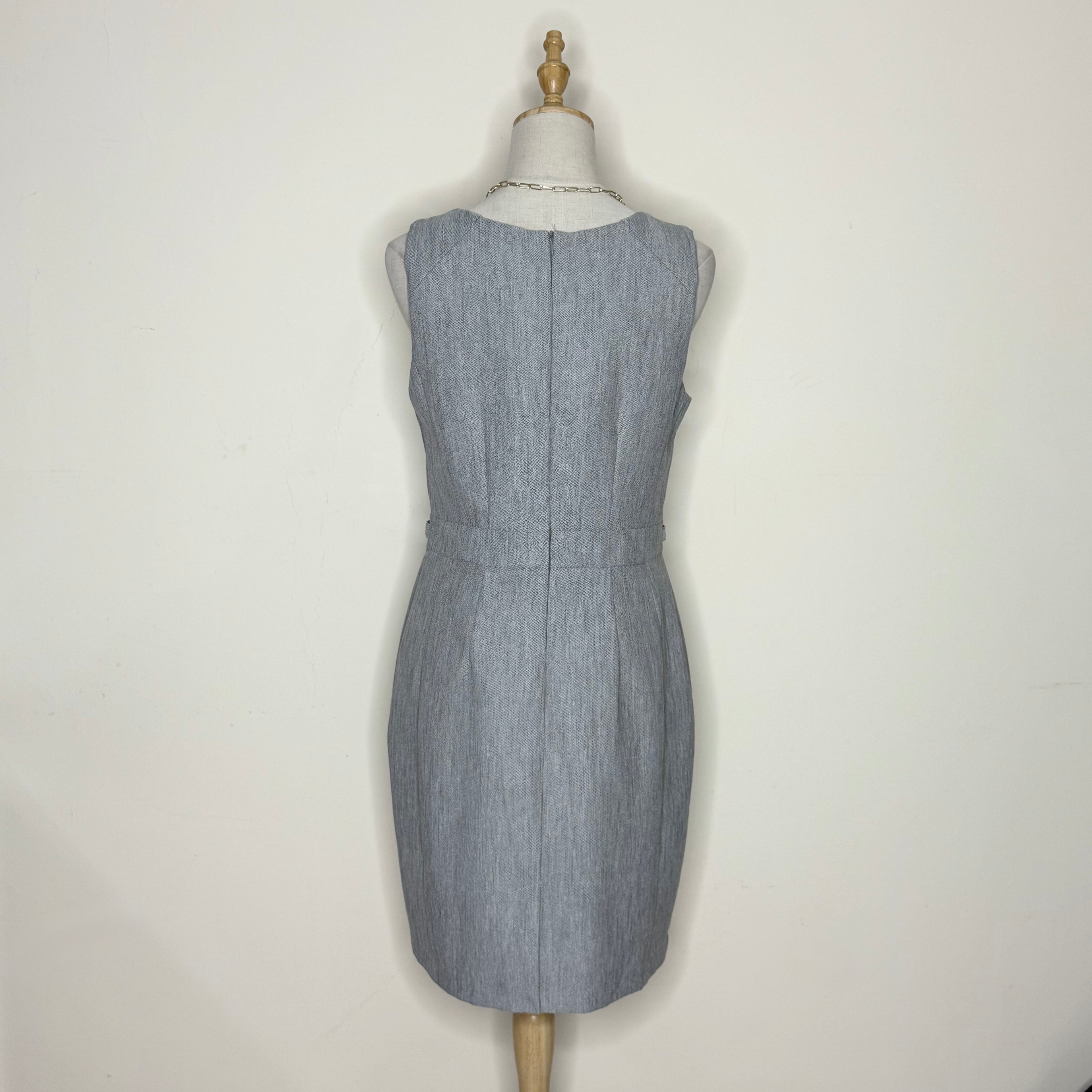 Primark Grey Textured Dress with Silver Belt Detail