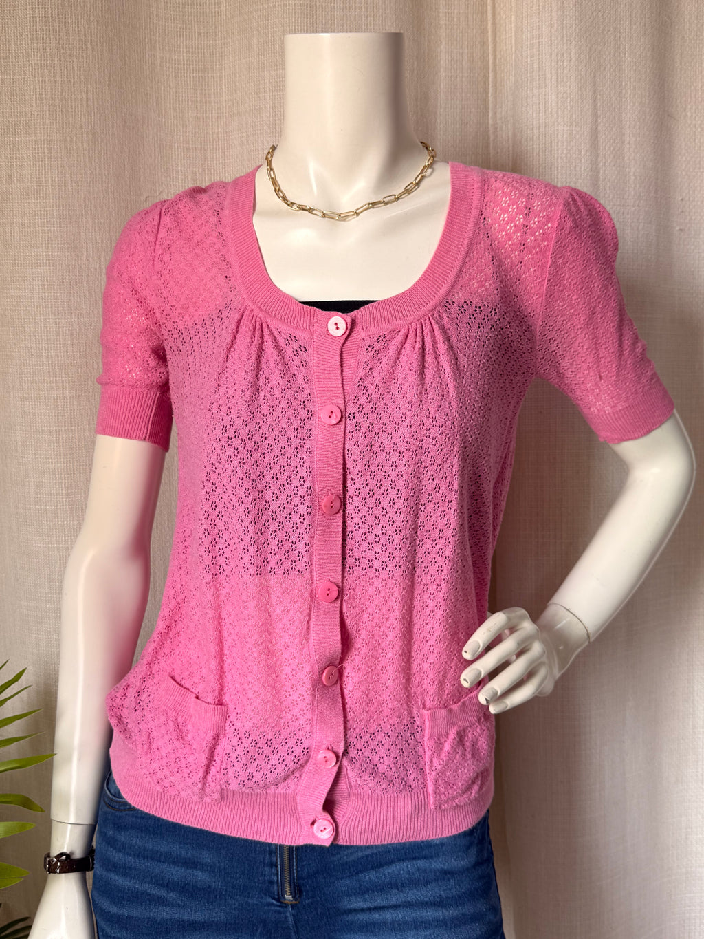 Atmosphere Hot Pink Pointelle Cardigan | UK 14