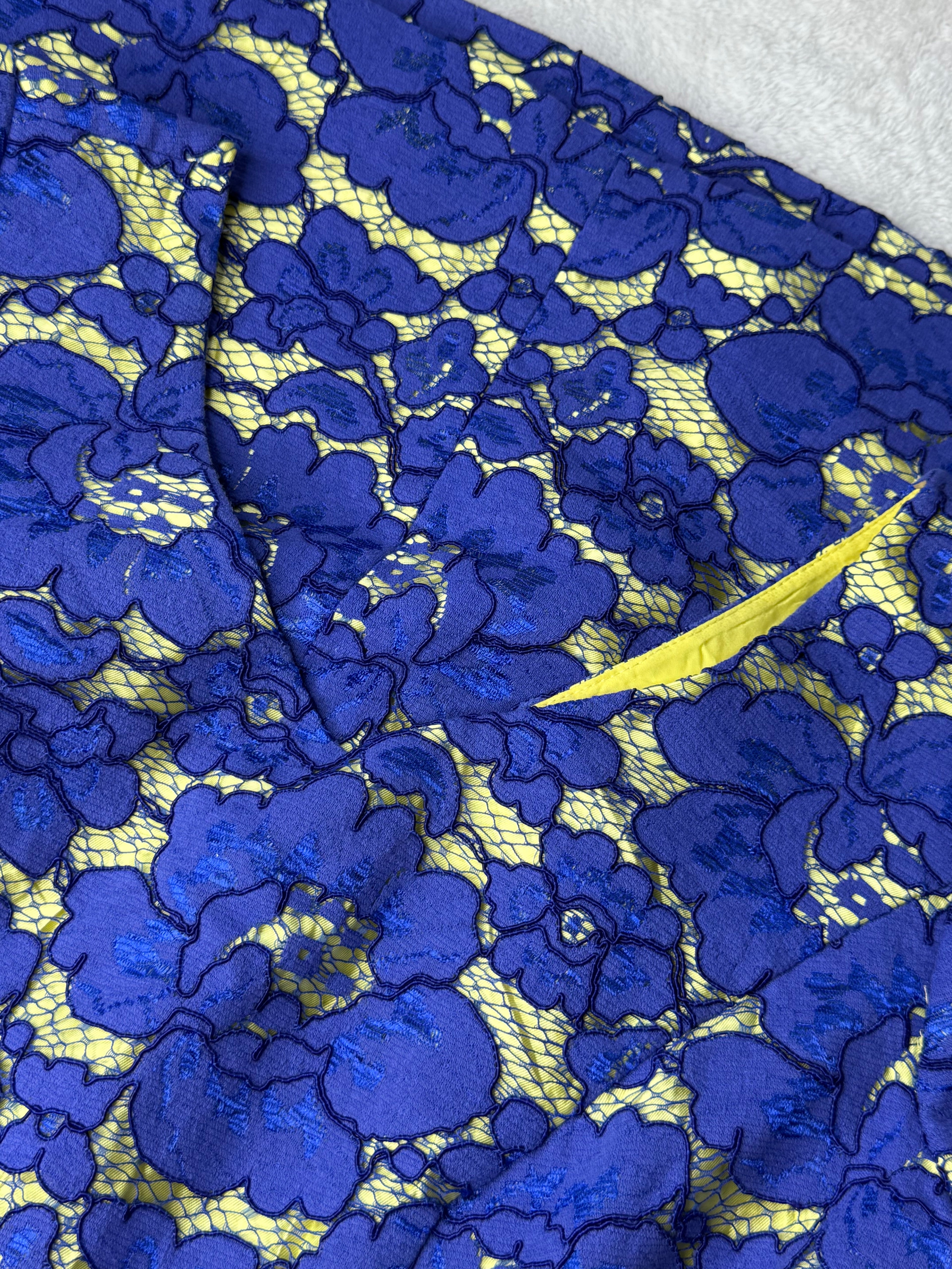 DOS ESPANA Royal Blue Floral Lace Dress | UK 20 / EUR 48