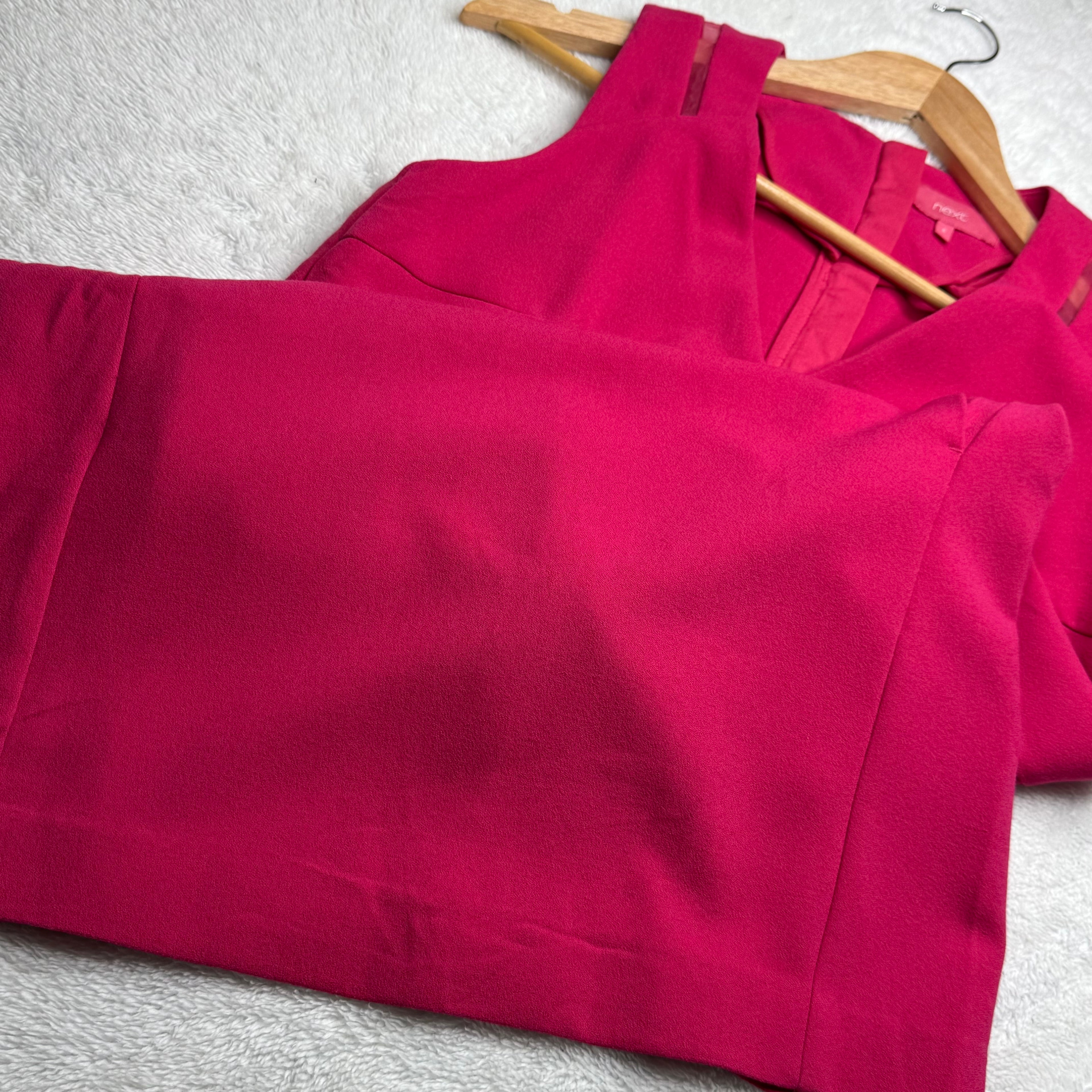 Next Bold Pink V-Neck Sleeveless Midi Dress