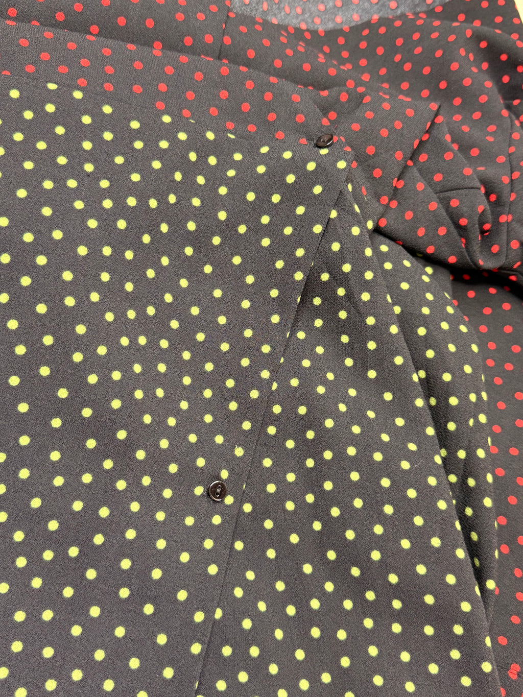 Zara Woman Polka Dot Faux Wrap Midi Dress with Waist Tie (Size S)