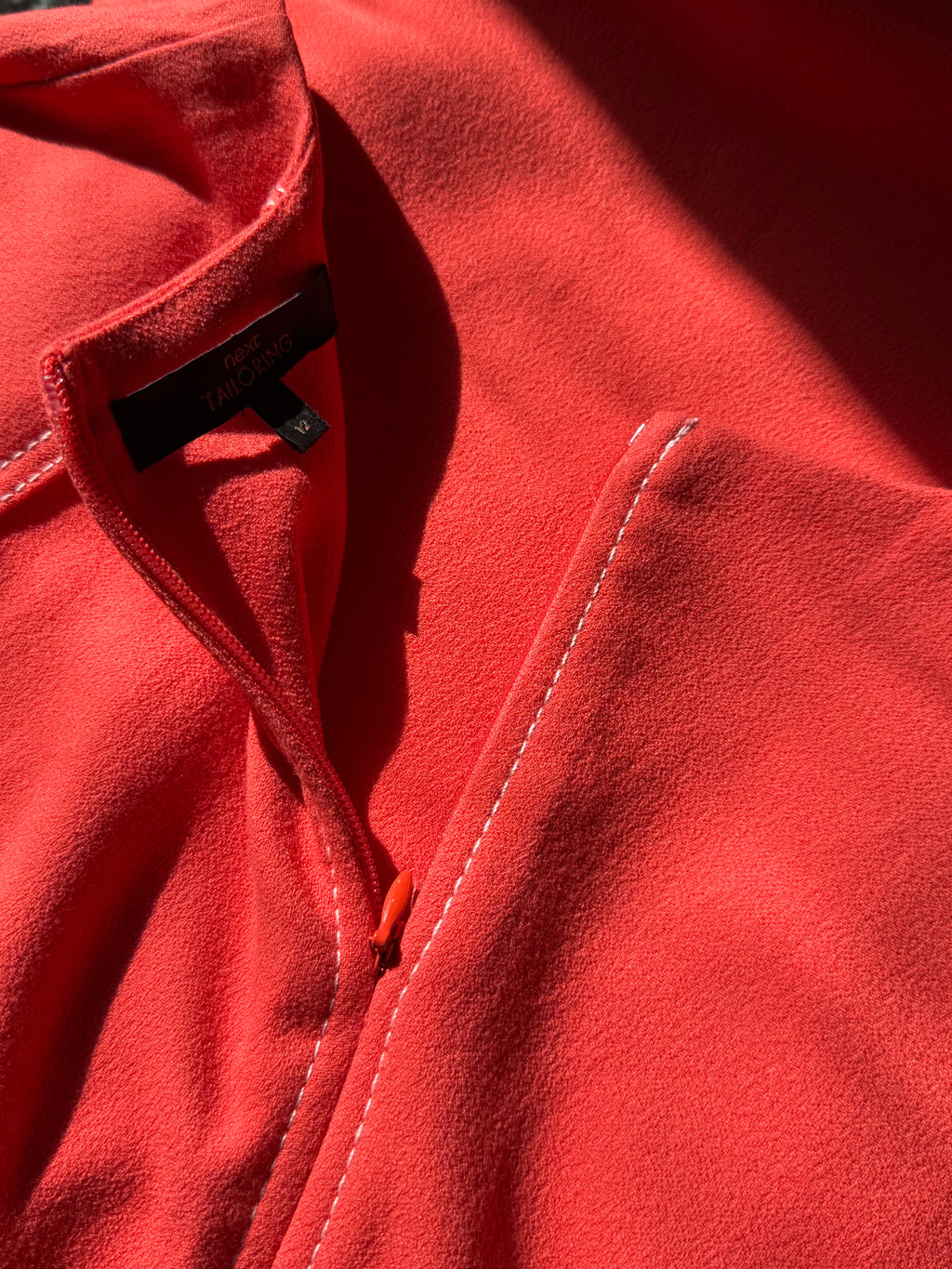 Chic Preloved NEXT Coral Belted V-Neck Dress - UK 12 | UAE Fashion