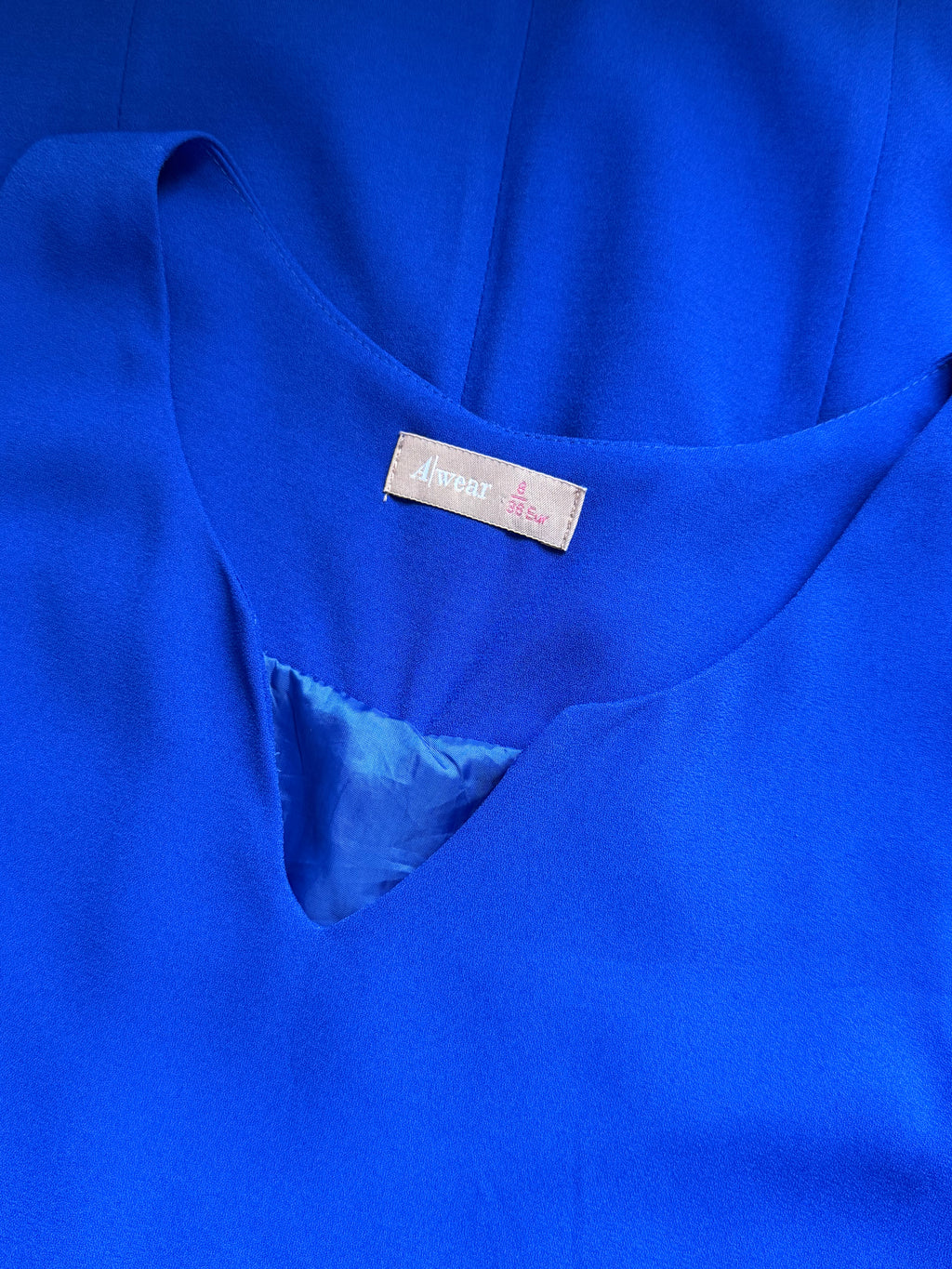 A|wear Cobalt Blue V-Neck Shift Dress with Front Pockets