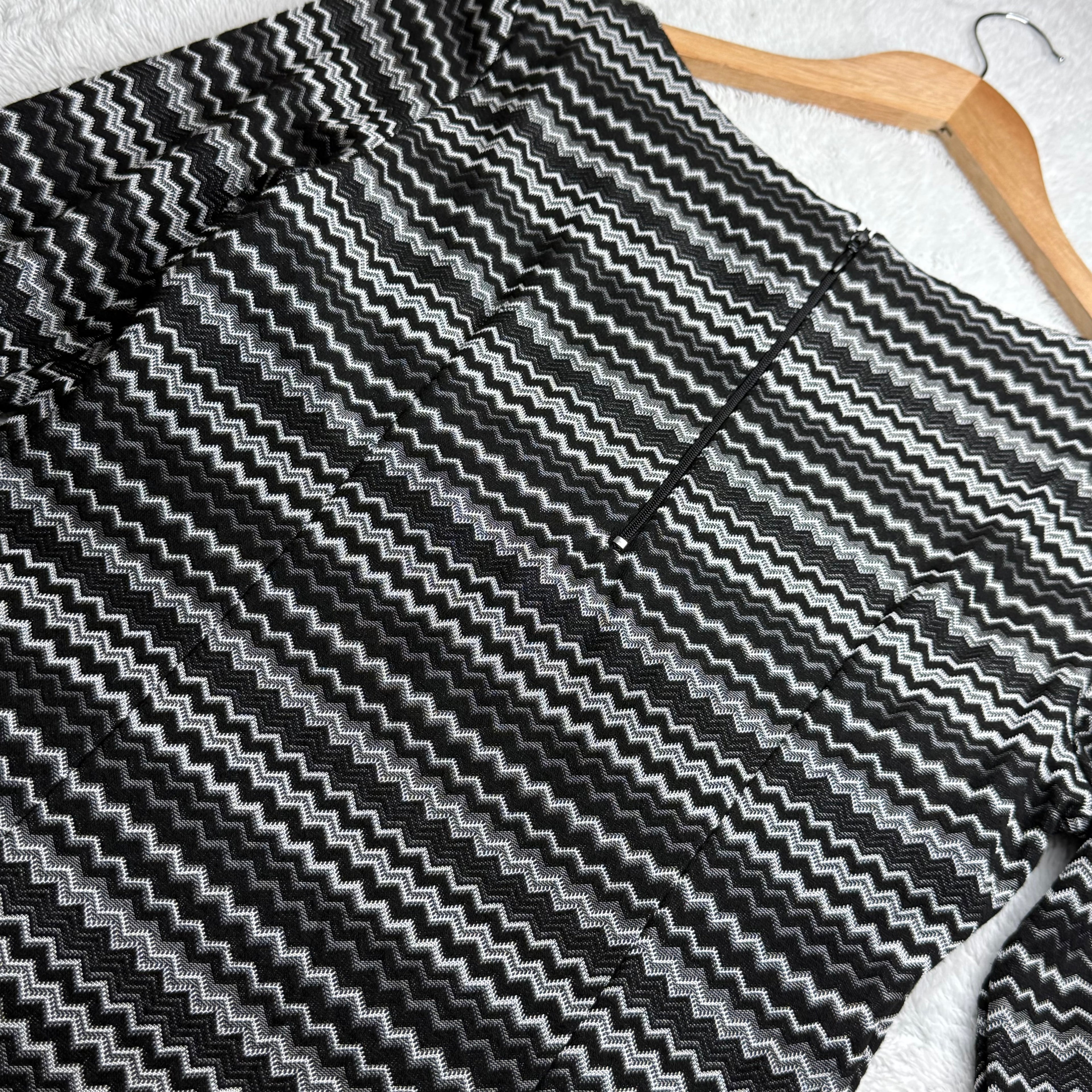 Joseph Ribkoff Black & White Zigzag Print Dress