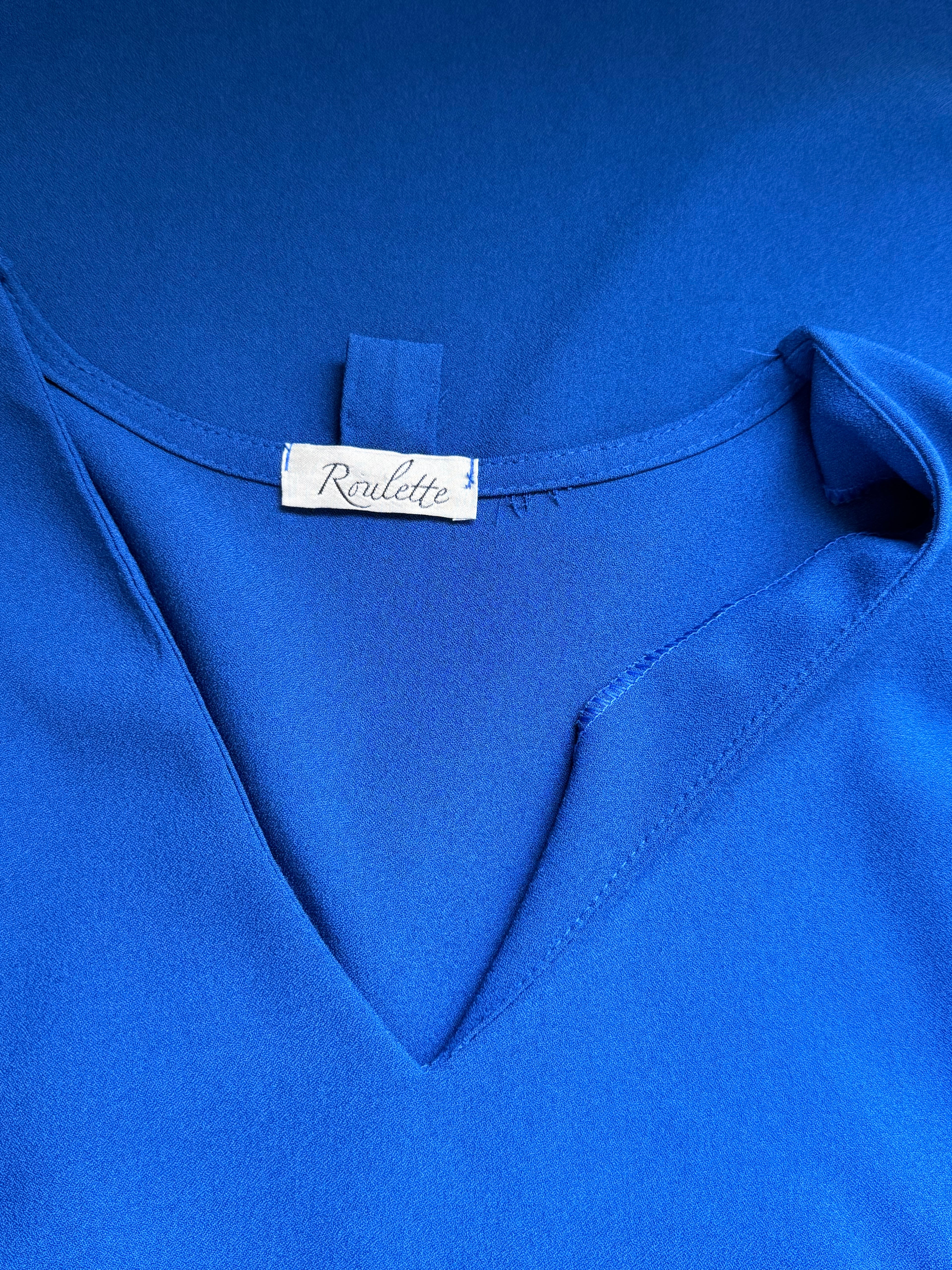 Roulette Royal Blue V-Neck Shift Dress