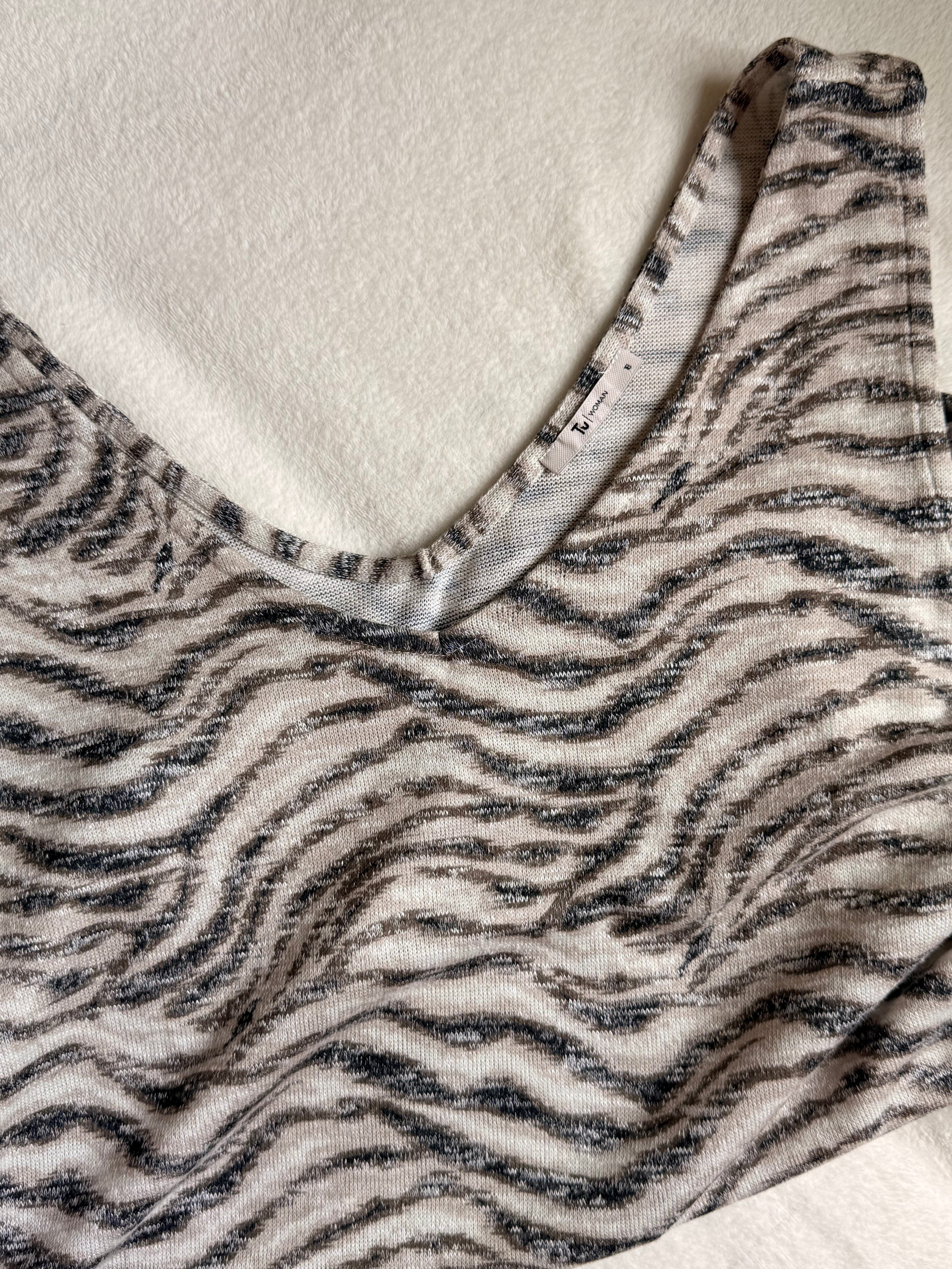 Tu Zebra Print V-Neck Vest | UK 18