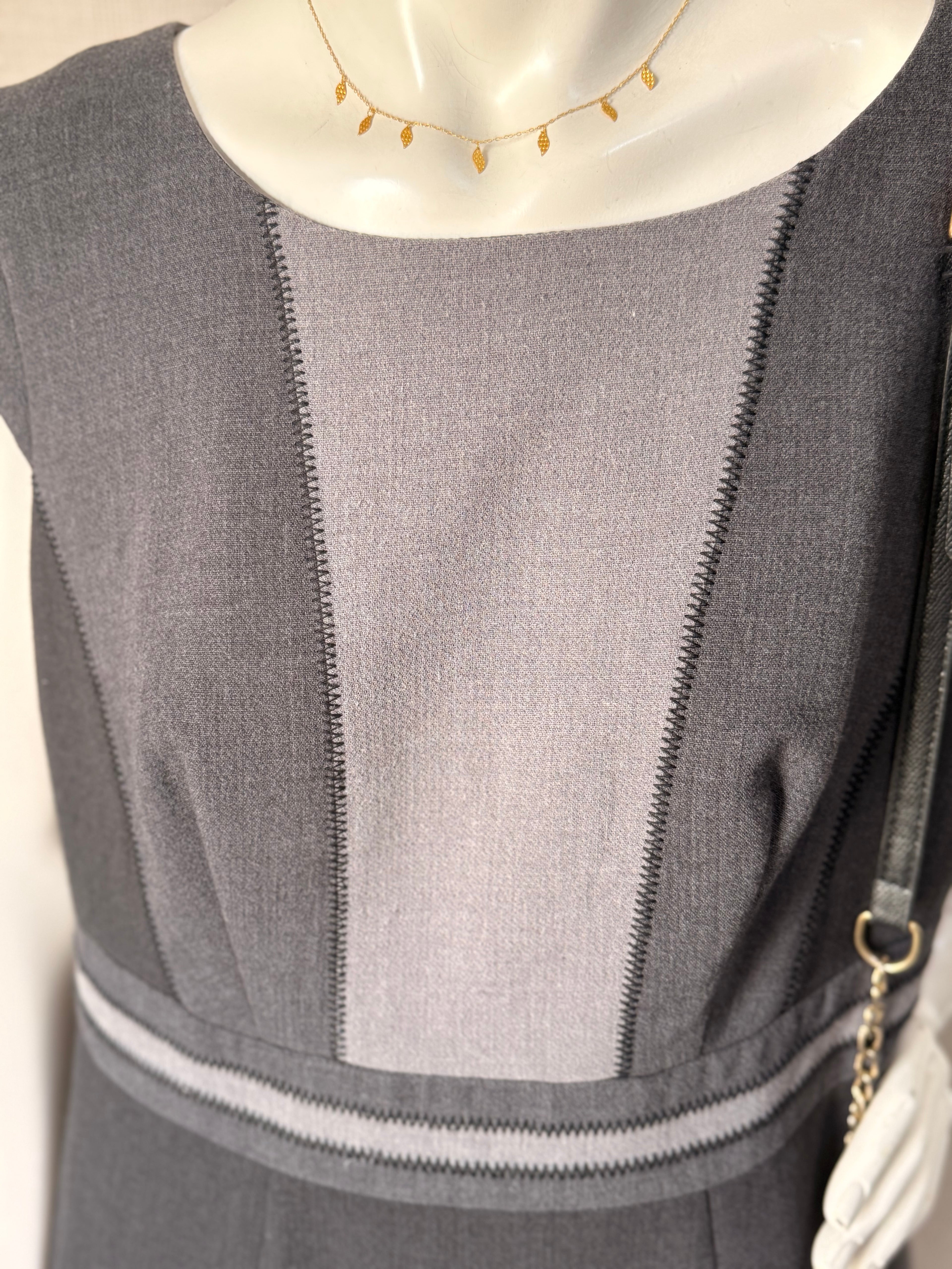Marks & Spencer Grey Colourblock Sheath Midi Dress – UK 16 | Large | Office & Corporate Wear