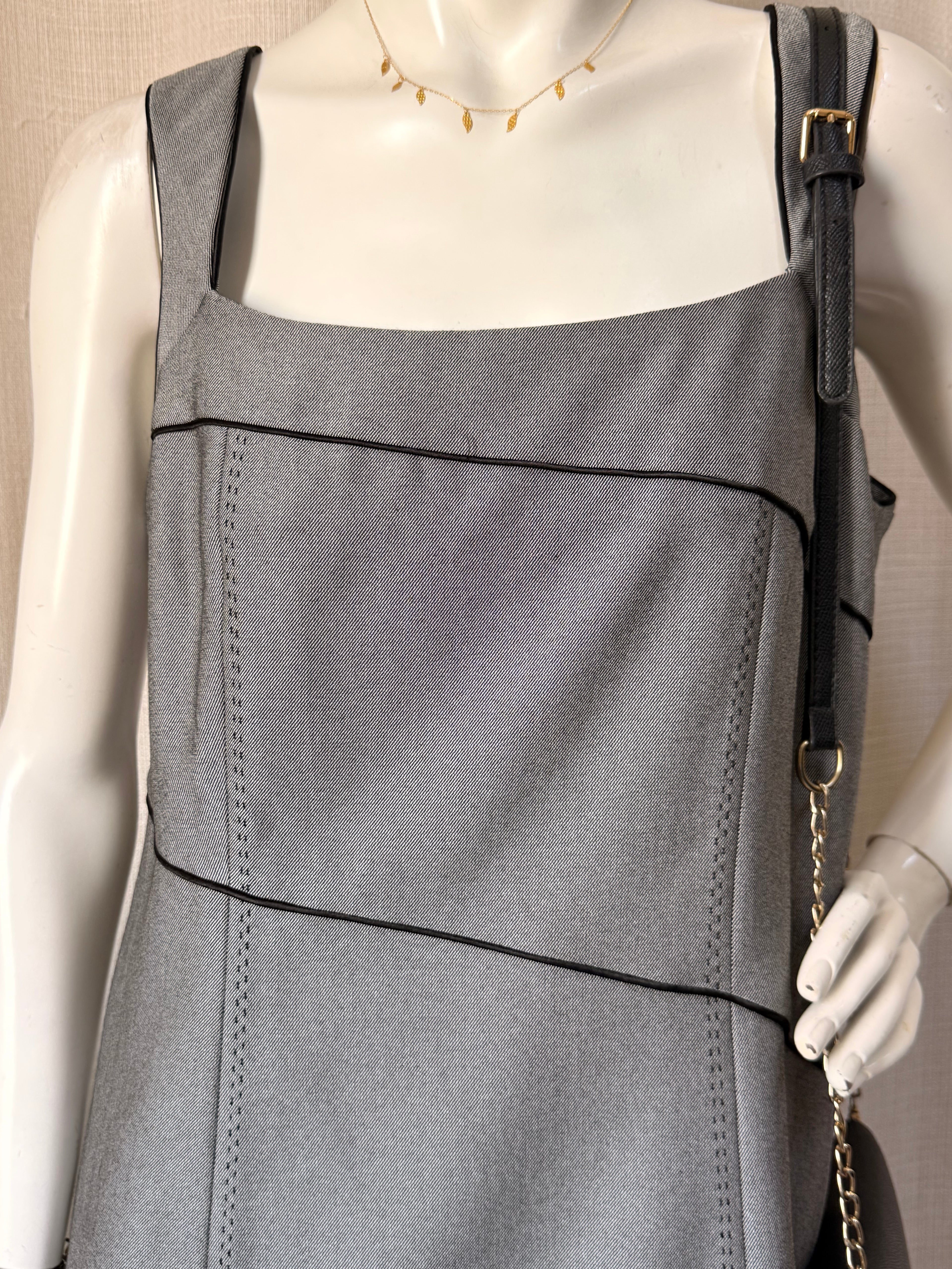 Senorita Grey Mini Dress (Size 12) - Like New, High Movement Fabric | Workwear & Evening Dress