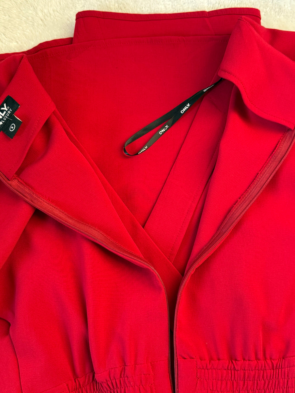 Only Edge Luxury Red Wrap Midi Dress | SMALL