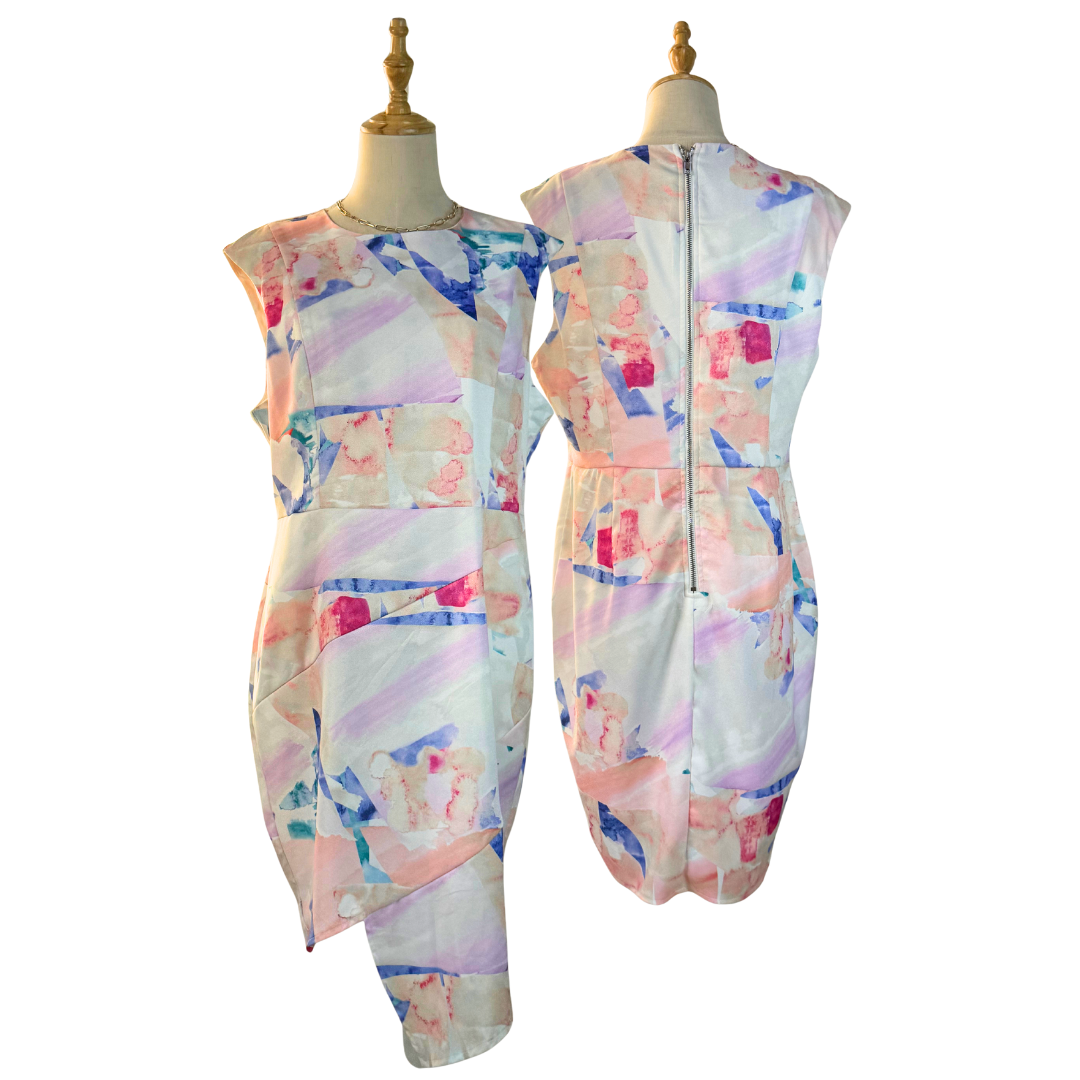 Artistic Preloved KNIGHT ANGEL Abstract Dress - UK 16