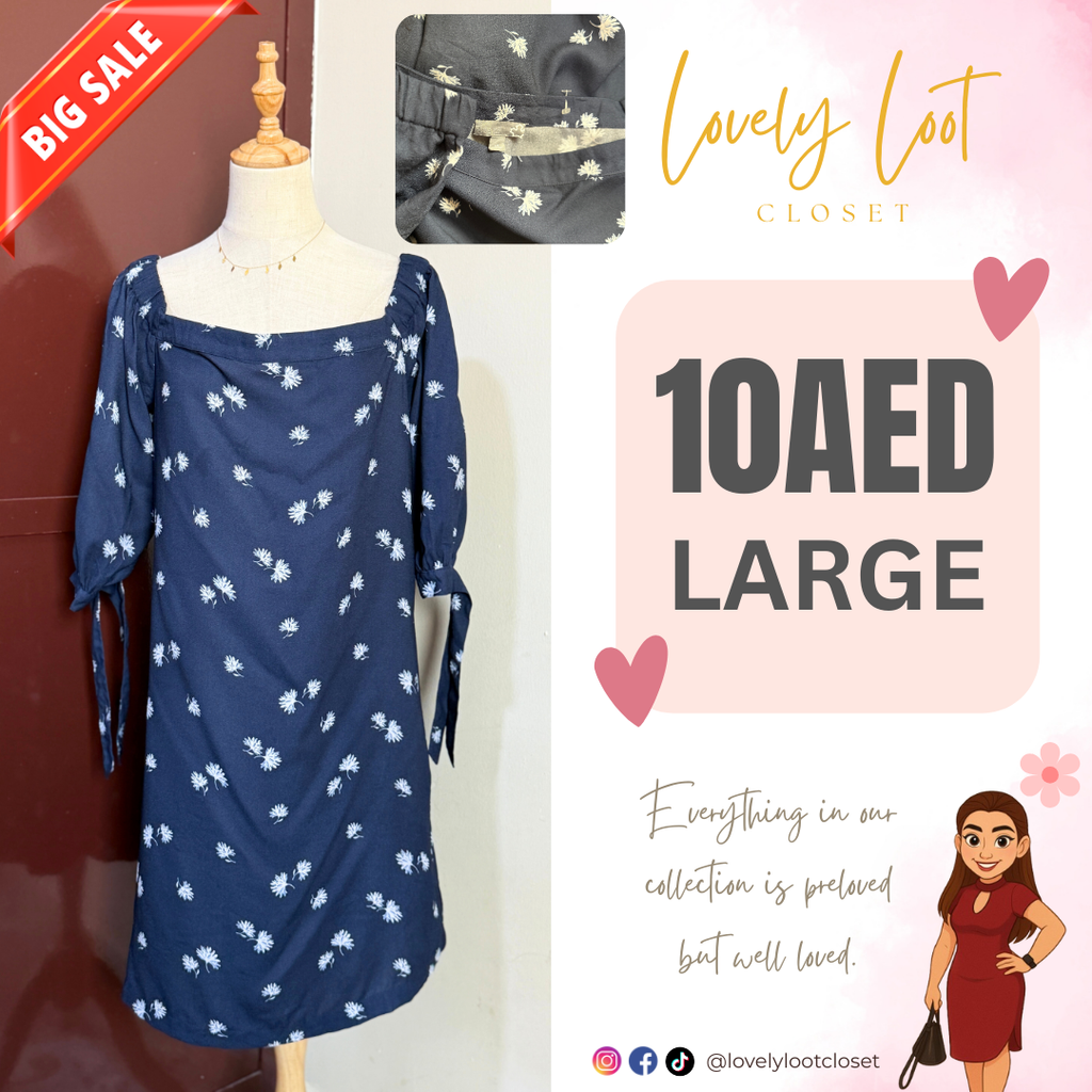 Daisy-Print Puff Sleeve Dress