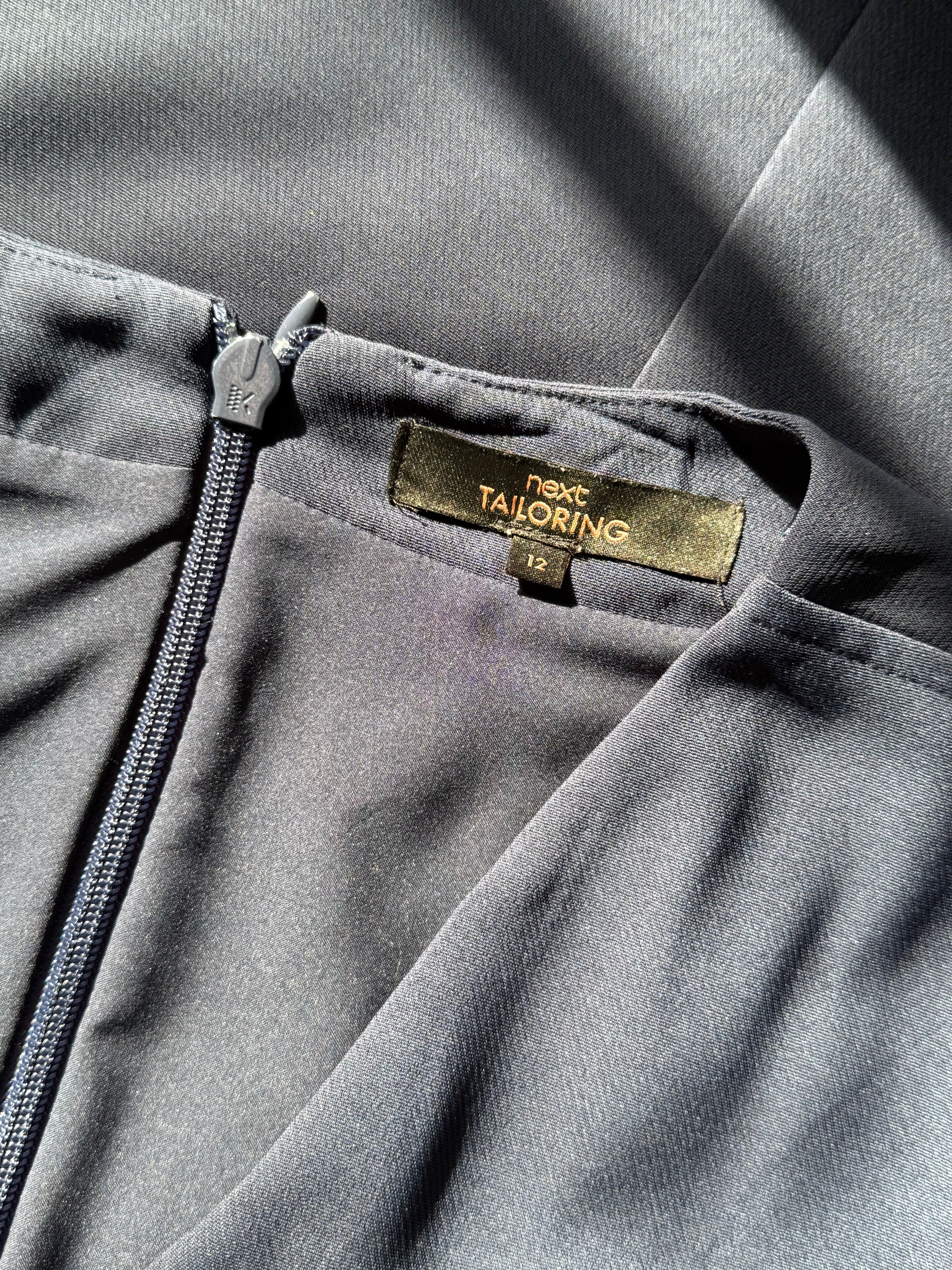 NEXT Tailoring Navy Belted Faux Wrap Dress | UK 12