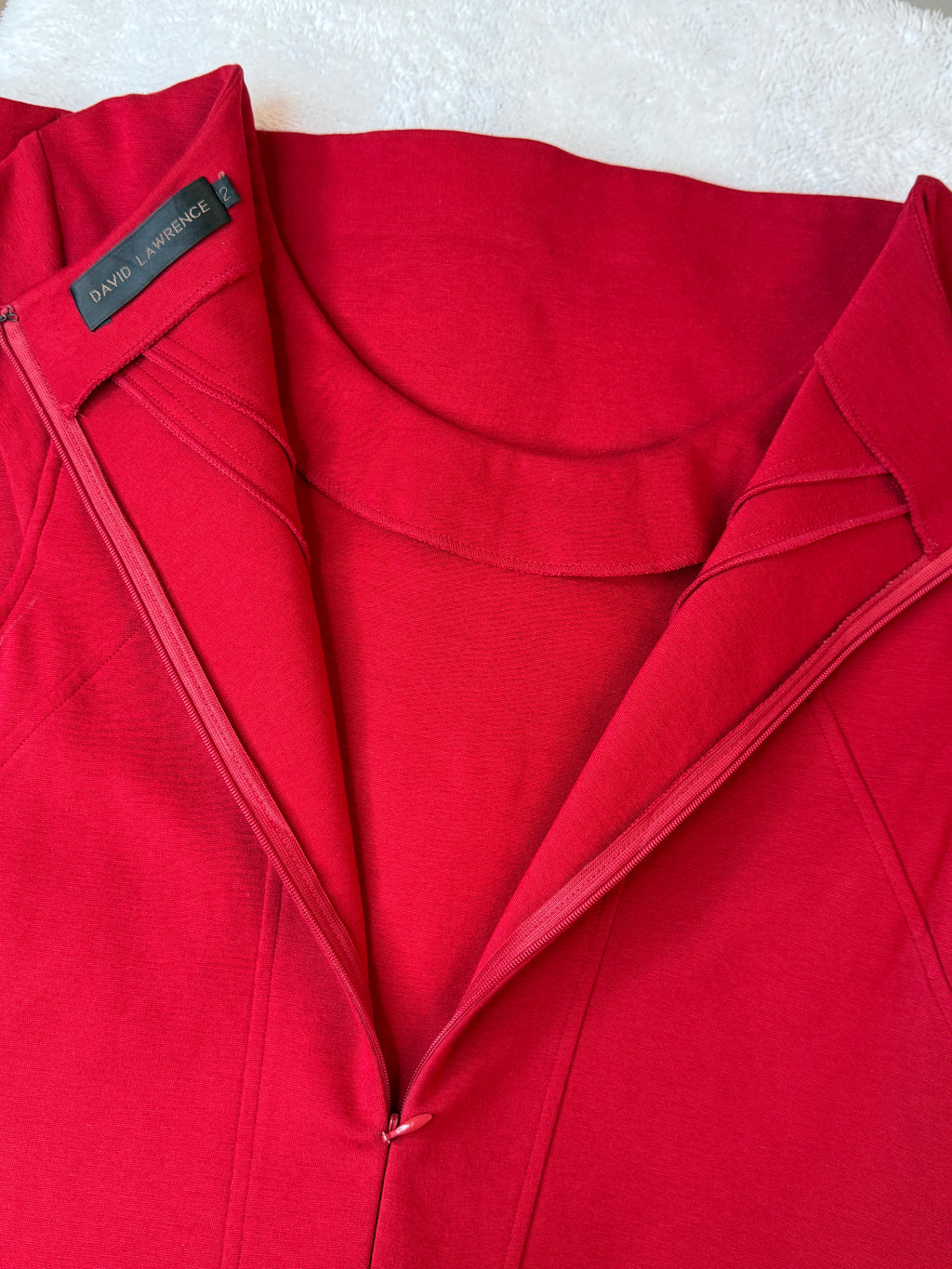 David Lawrence Red Corporate Sheath Dress | UK 12