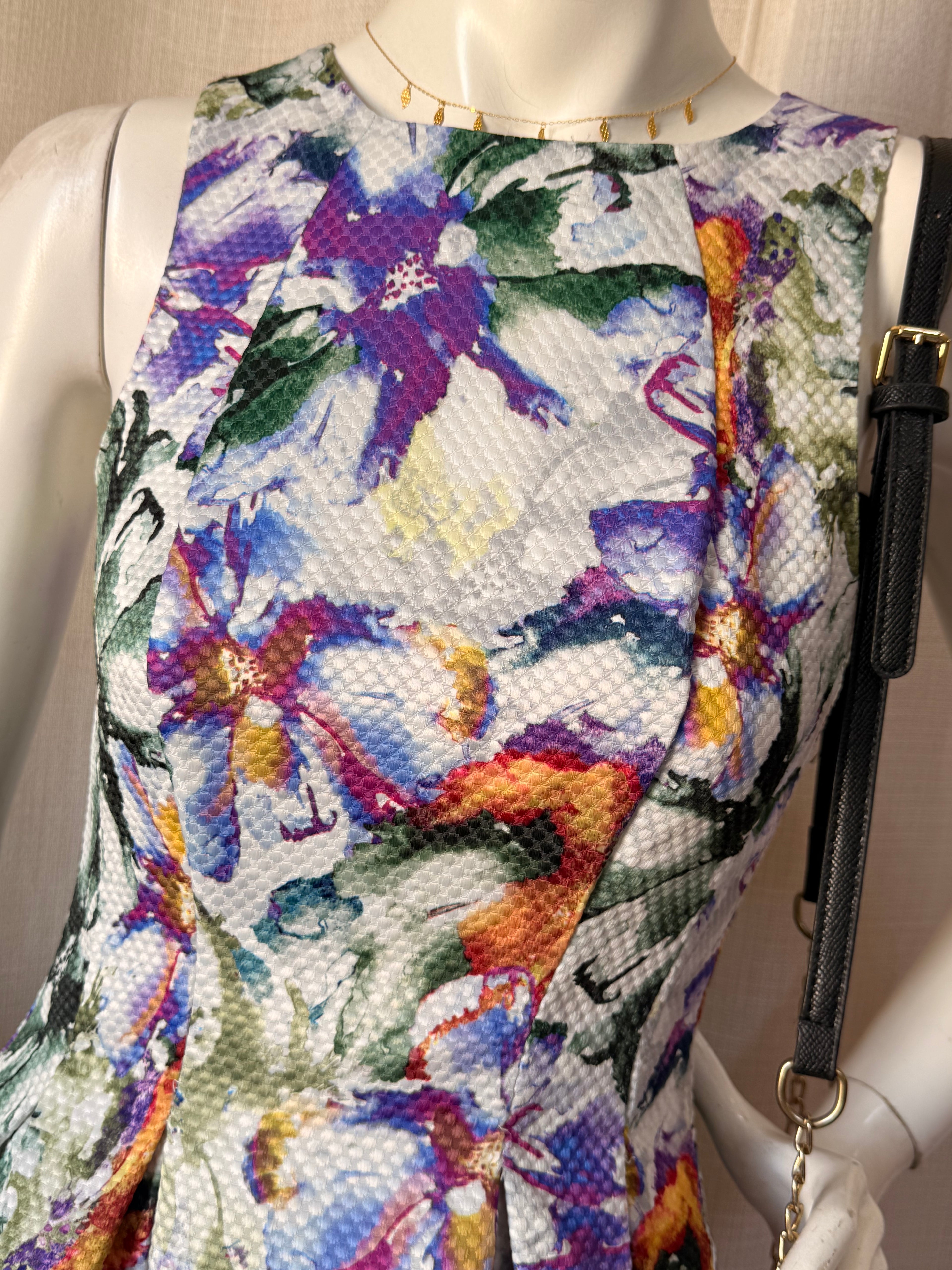 H&M Vibrant Floral Print Skater Dress (Size XS / EUR 34 / US 4)