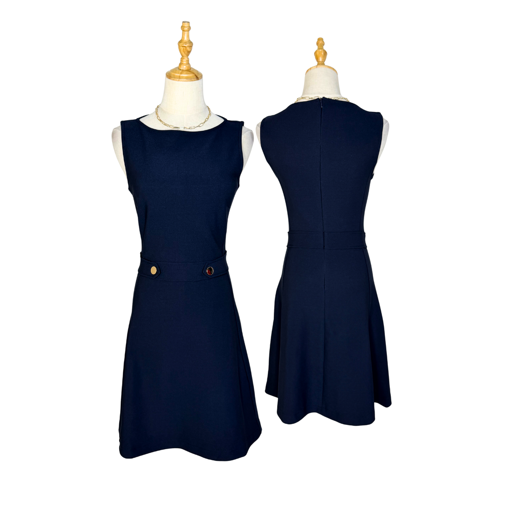 H&M Navy Blue Sleeveless A-Line Dress (Size S)