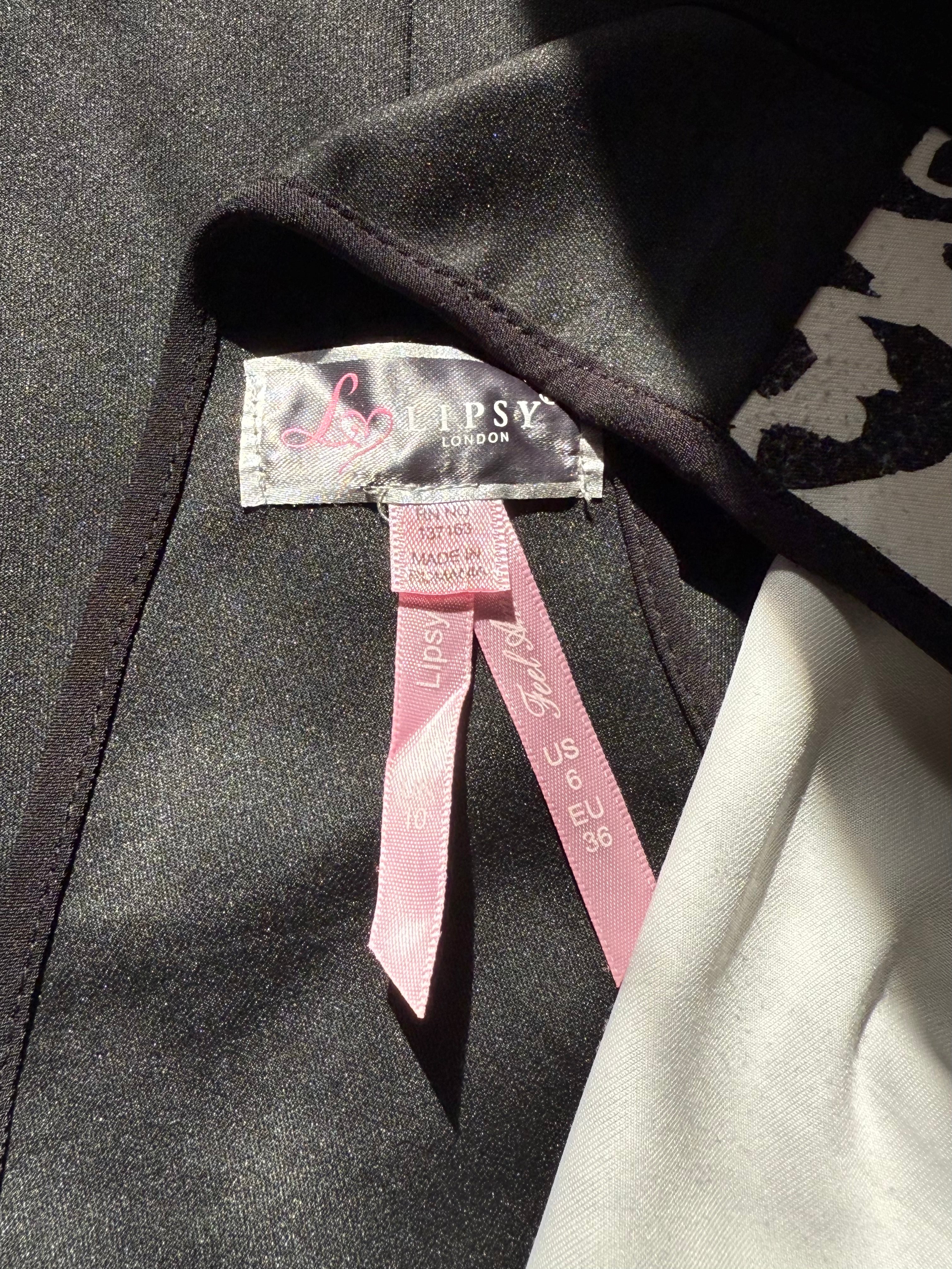 Sleek LIPSY LONDON Black & White Bodycon Dress - Preloved UK 10