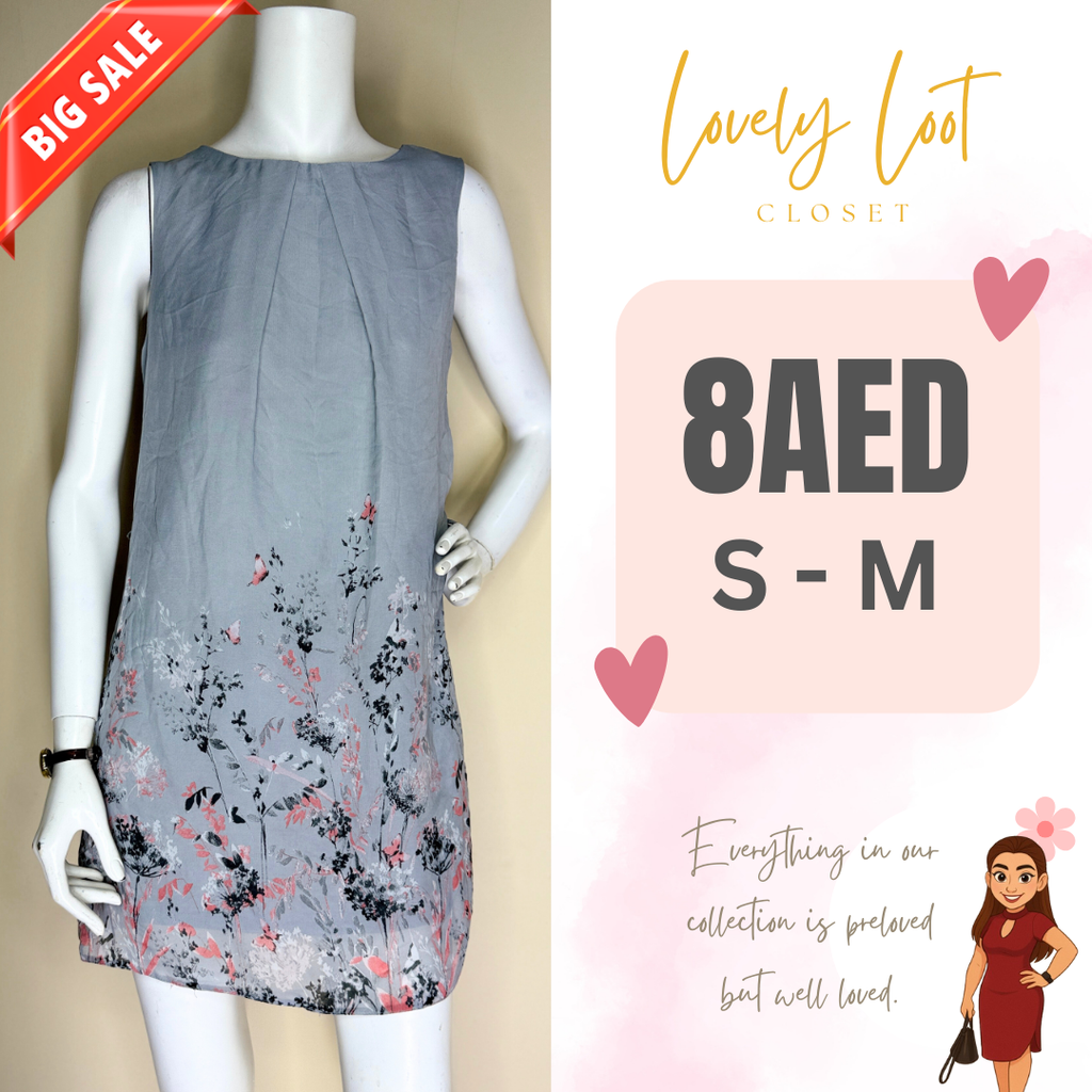 Floral Sleeveless Mini Dress (Small)