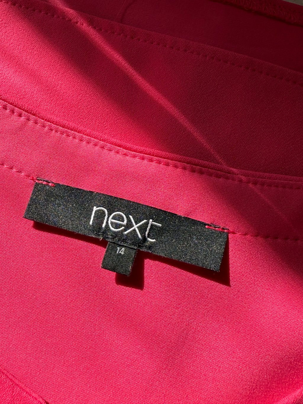 NEXT Fuchsia Drawstring Tunic Dress - Preloved UK 14