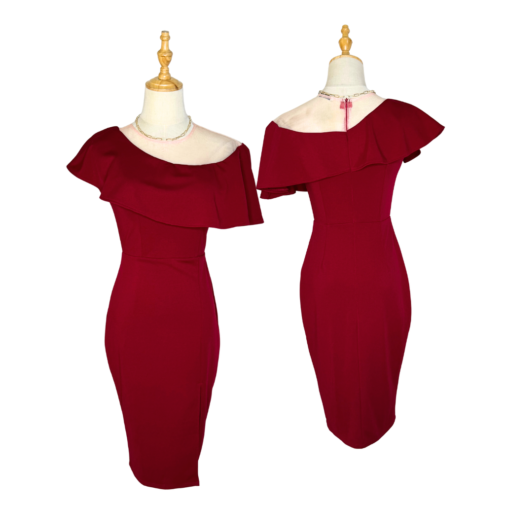 Abercrombie Ruffle Slit Midi Dress | MEDIUM